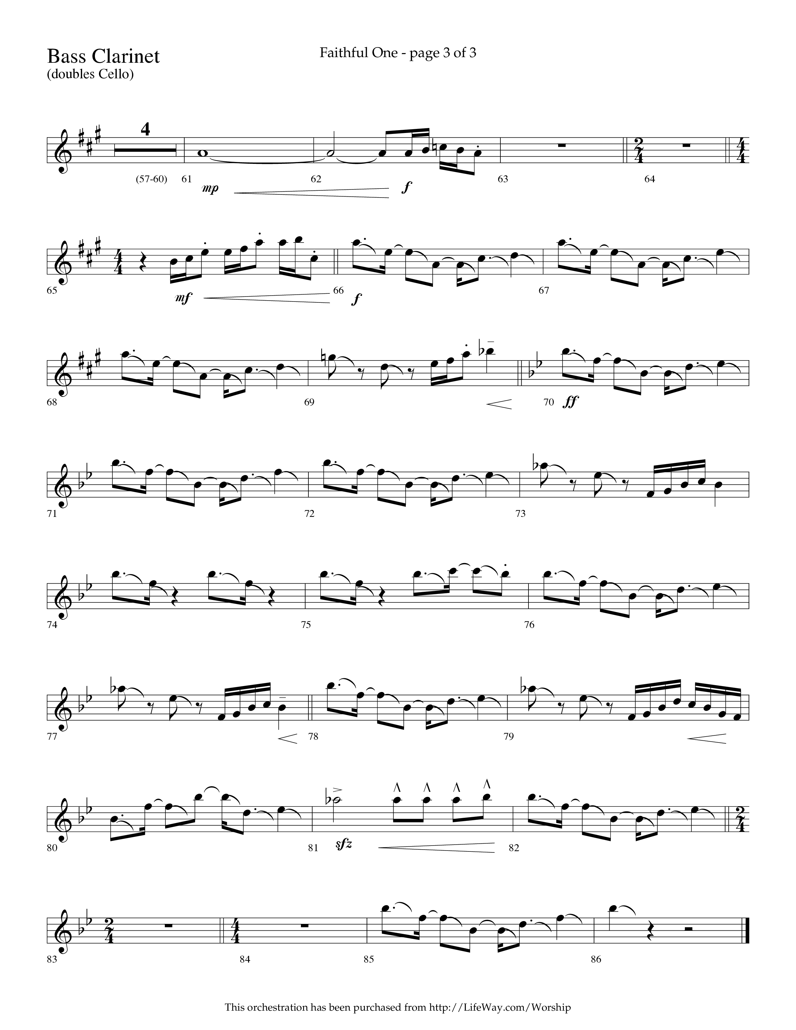 Faithful One (Choral Anthem SATB) Bass Clarinet (Lifeway Choral / Arr. Cliff Duren)