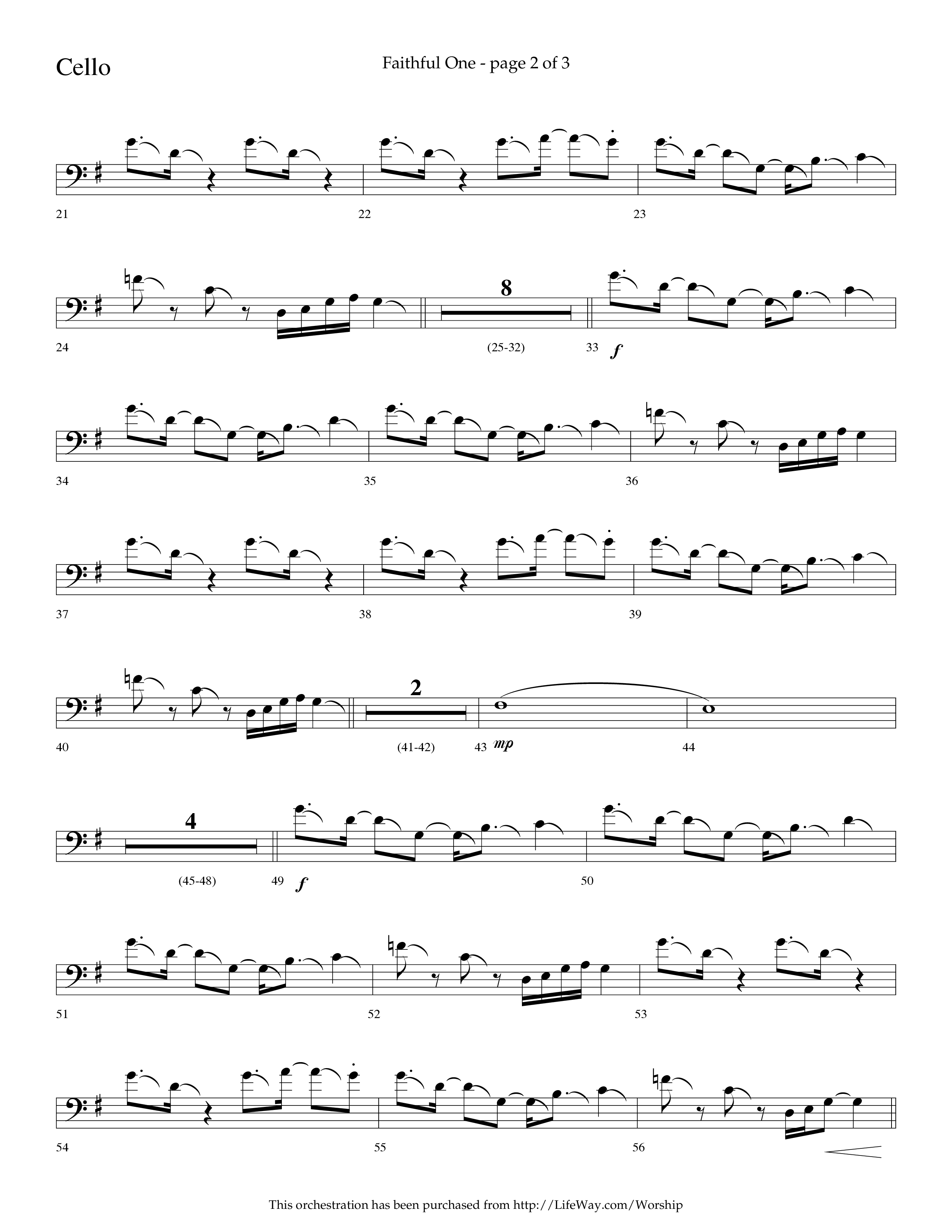Faithful One (Choral Anthem SATB) Cello (Lifeway Choral / Arr. Cliff Duren)
