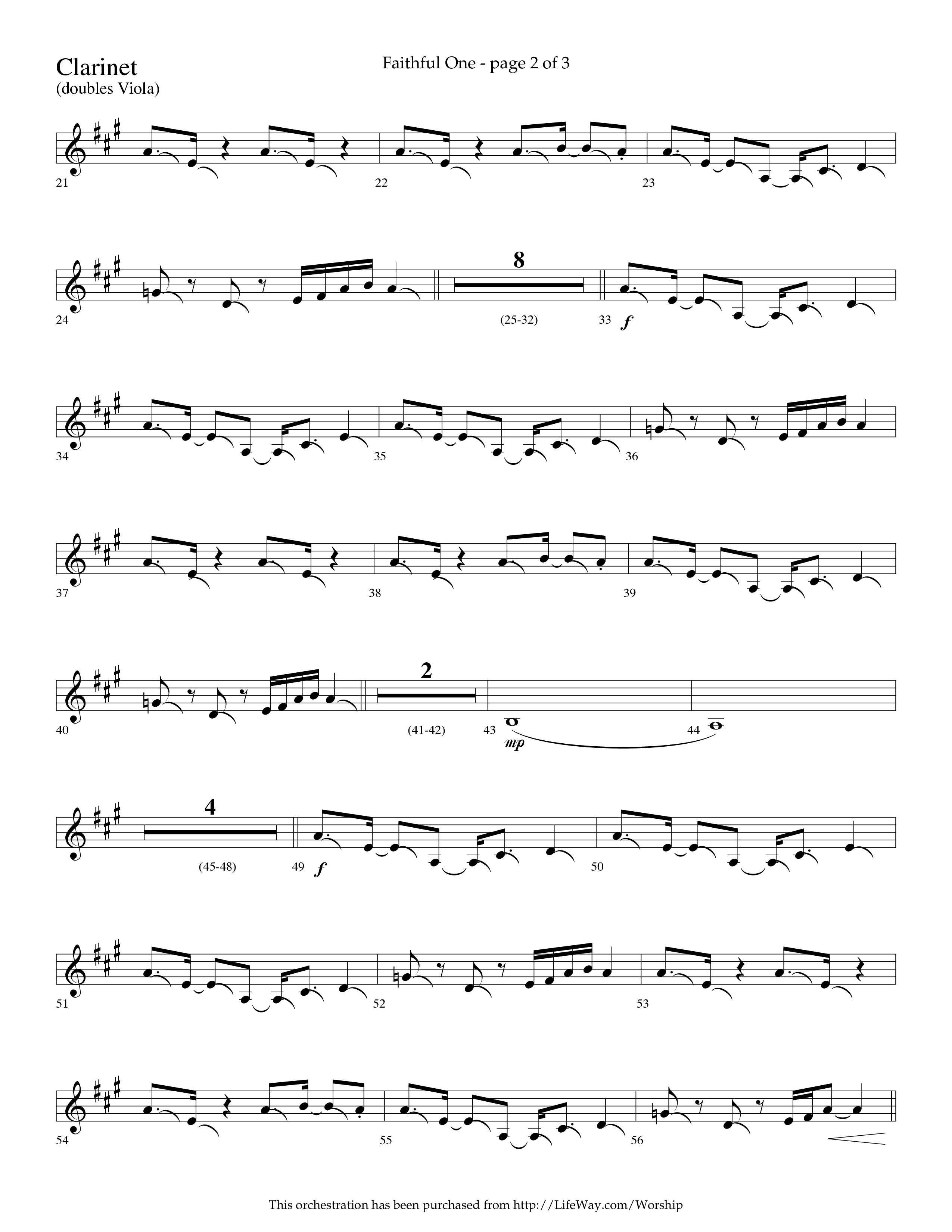 Faithful One (Choral Anthem SATB) Clarinet (Lifeway Choral / Arr. Cliff Duren)