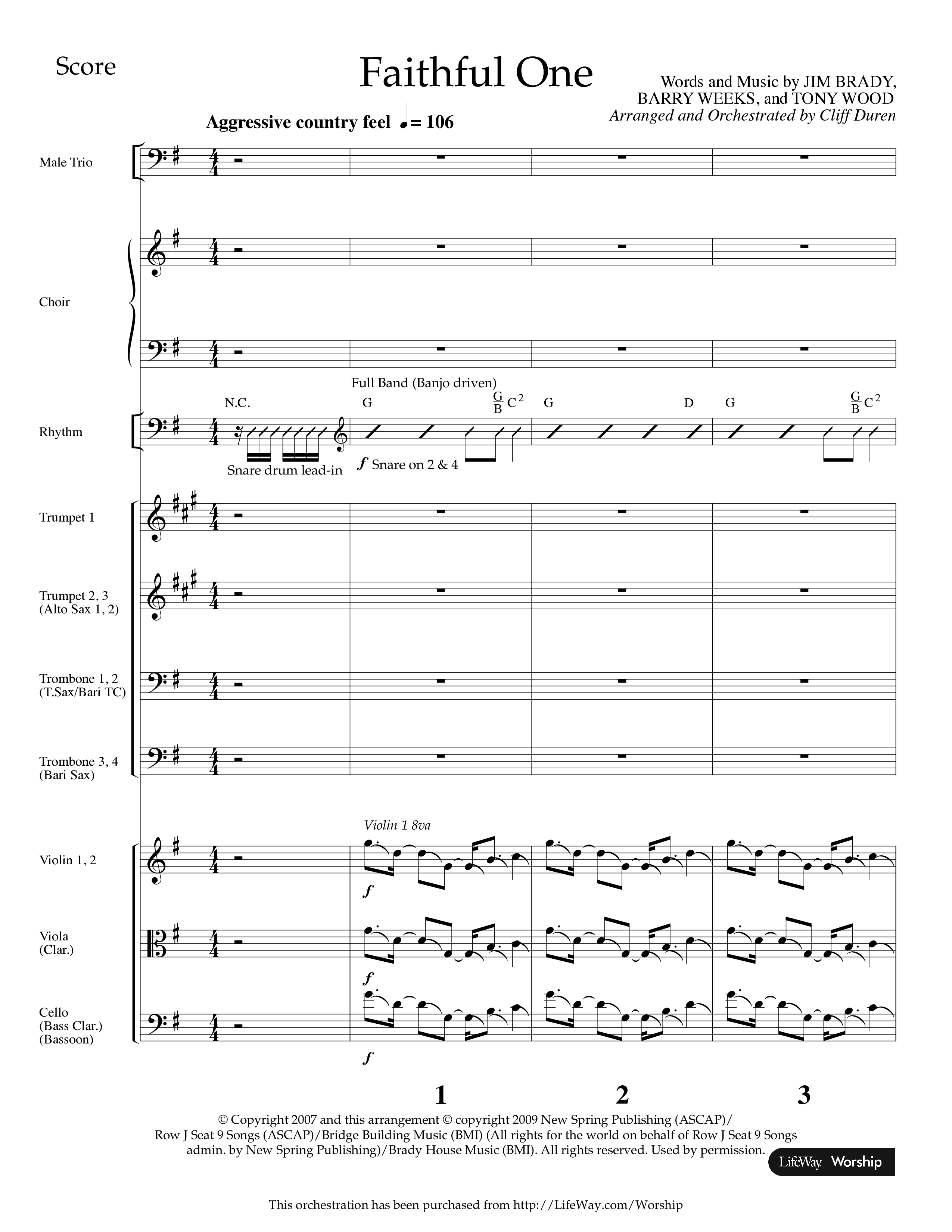 Faithful One (Choral Anthem SATB) Orchestration (Lifeway Choral / Arr. Cliff Duren)