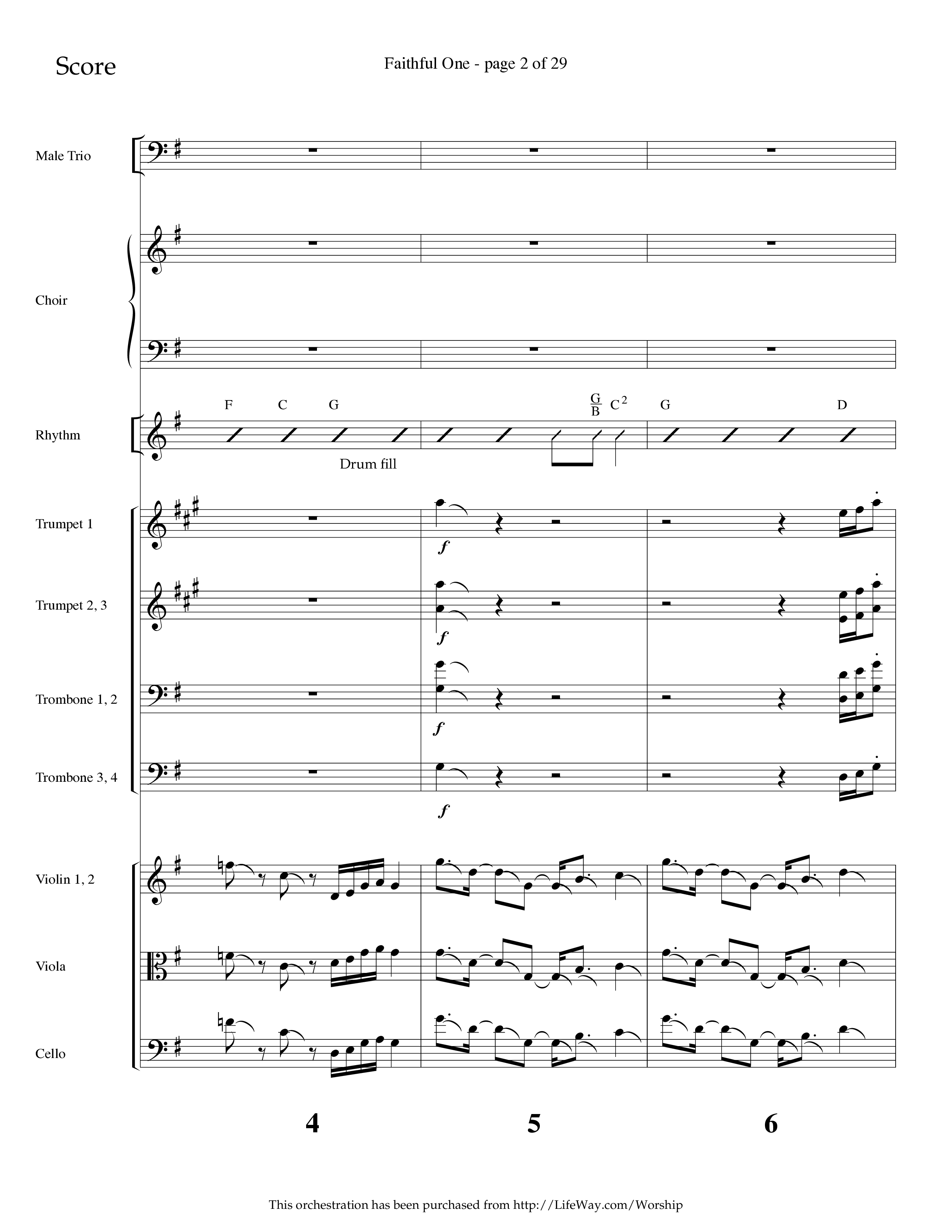 Faithful One (Choral Anthem SATB) Orchestration (Lifeway Choral / Arr. Cliff Duren)