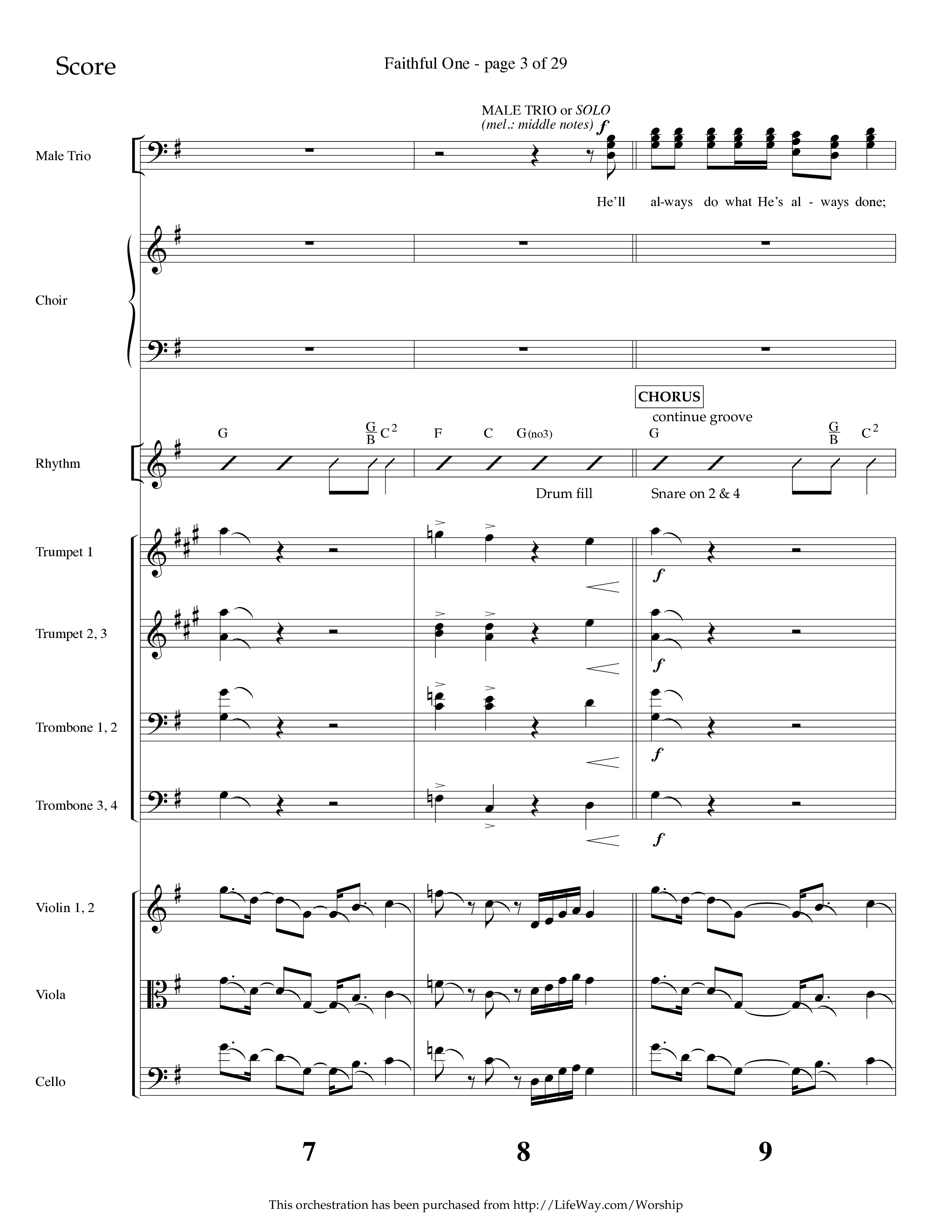 Faithful One (Choral Anthem SATB) Conductor's Score (Lifeway Choral / Arr. Cliff Duren)
