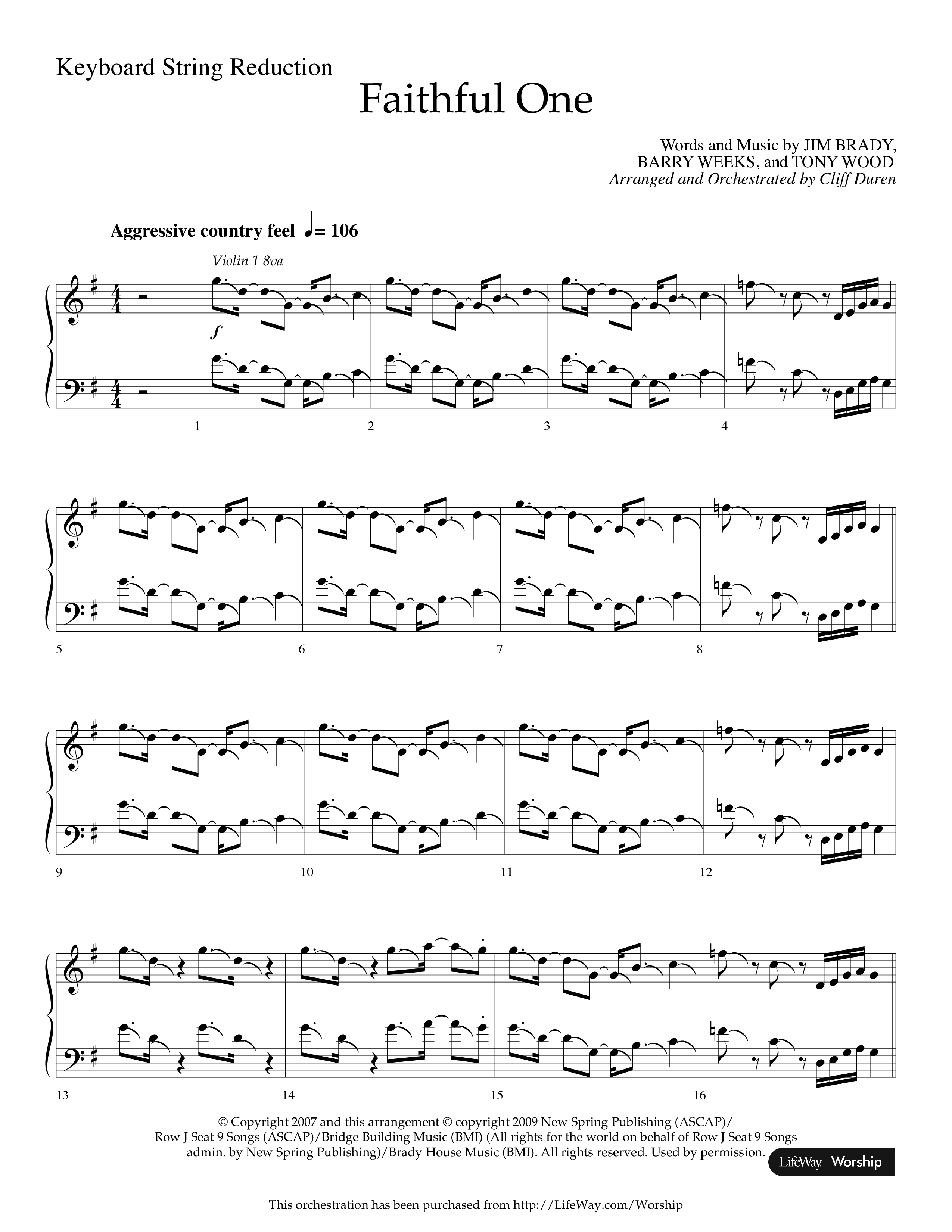 Faithful One (Choral Anthem SATB) String Reduction (Lifeway Choral / Arr. Cliff Duren)