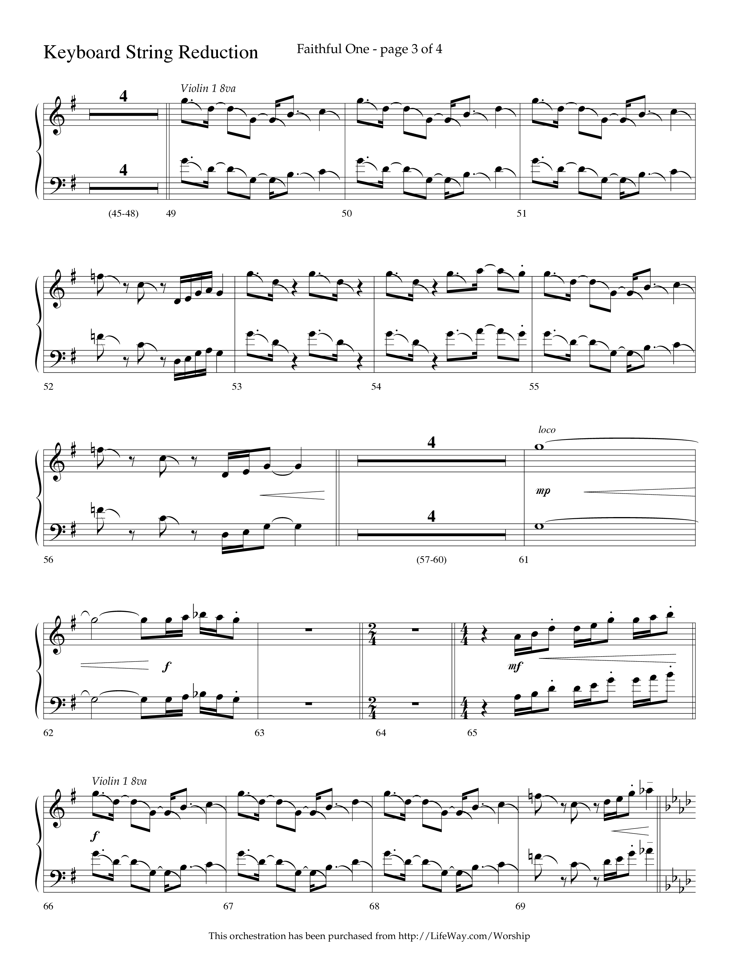 Faithful One (Choral Anthem SATB) String Reduction (Lifeway Choral / Arr. Cliff Duren)