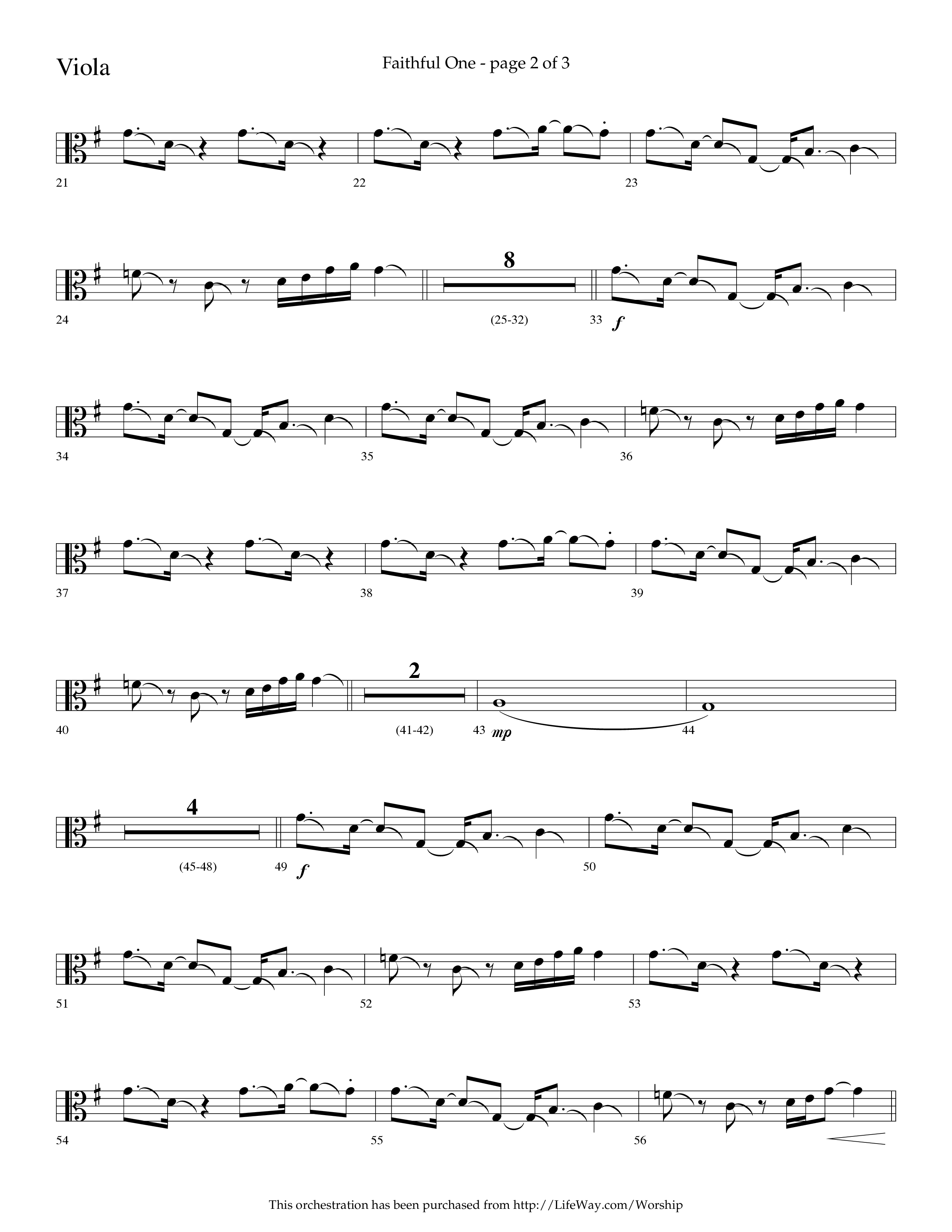 Faithful One (Choral Anthem SATB) Viola (Lifeway Choral / Arr. Cliff Duren)