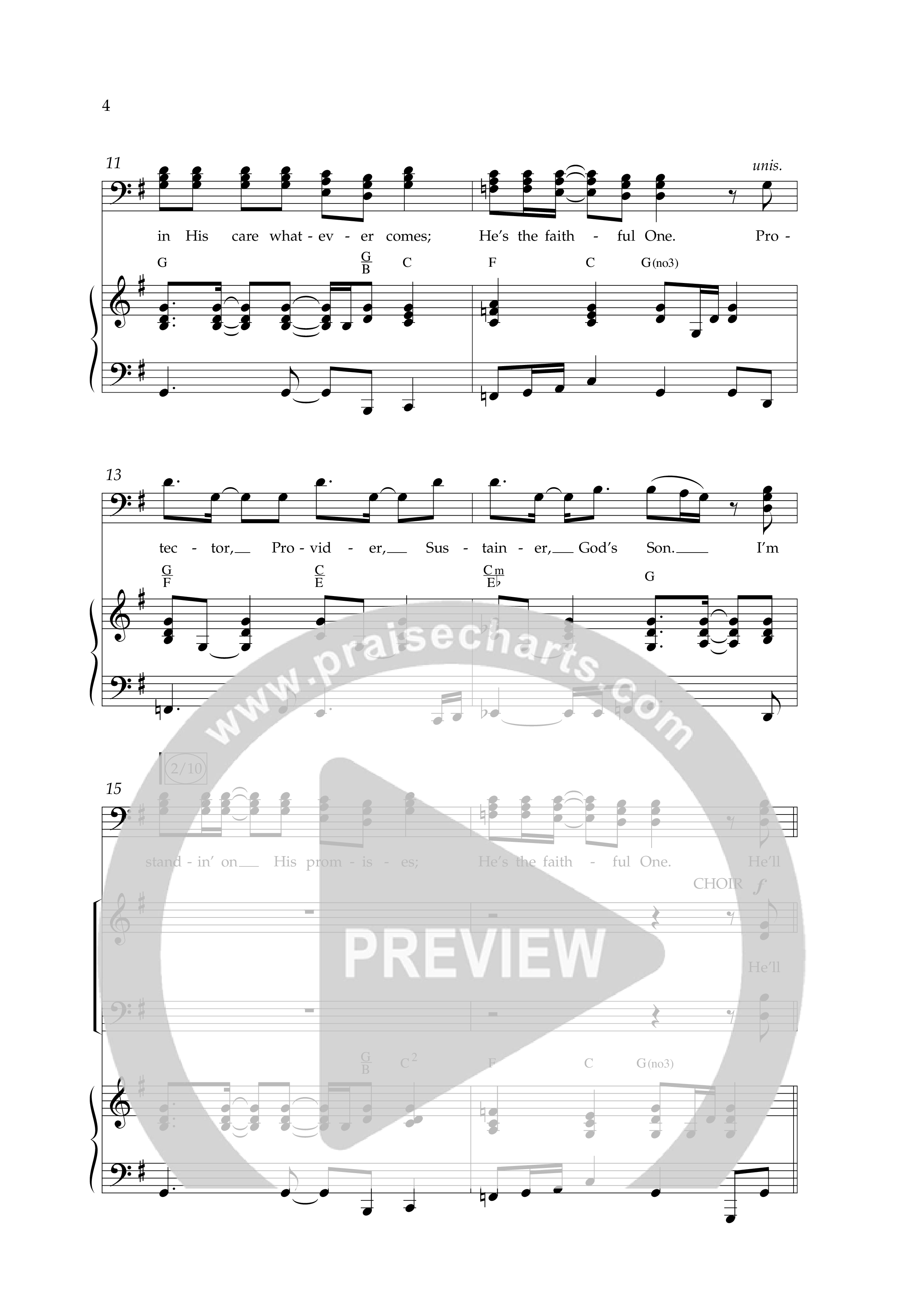 Faithful One (Choral Anthem SATB) Anthem (SATB/Piano) (Lifeway Choral / Arr. Cliff Duren)