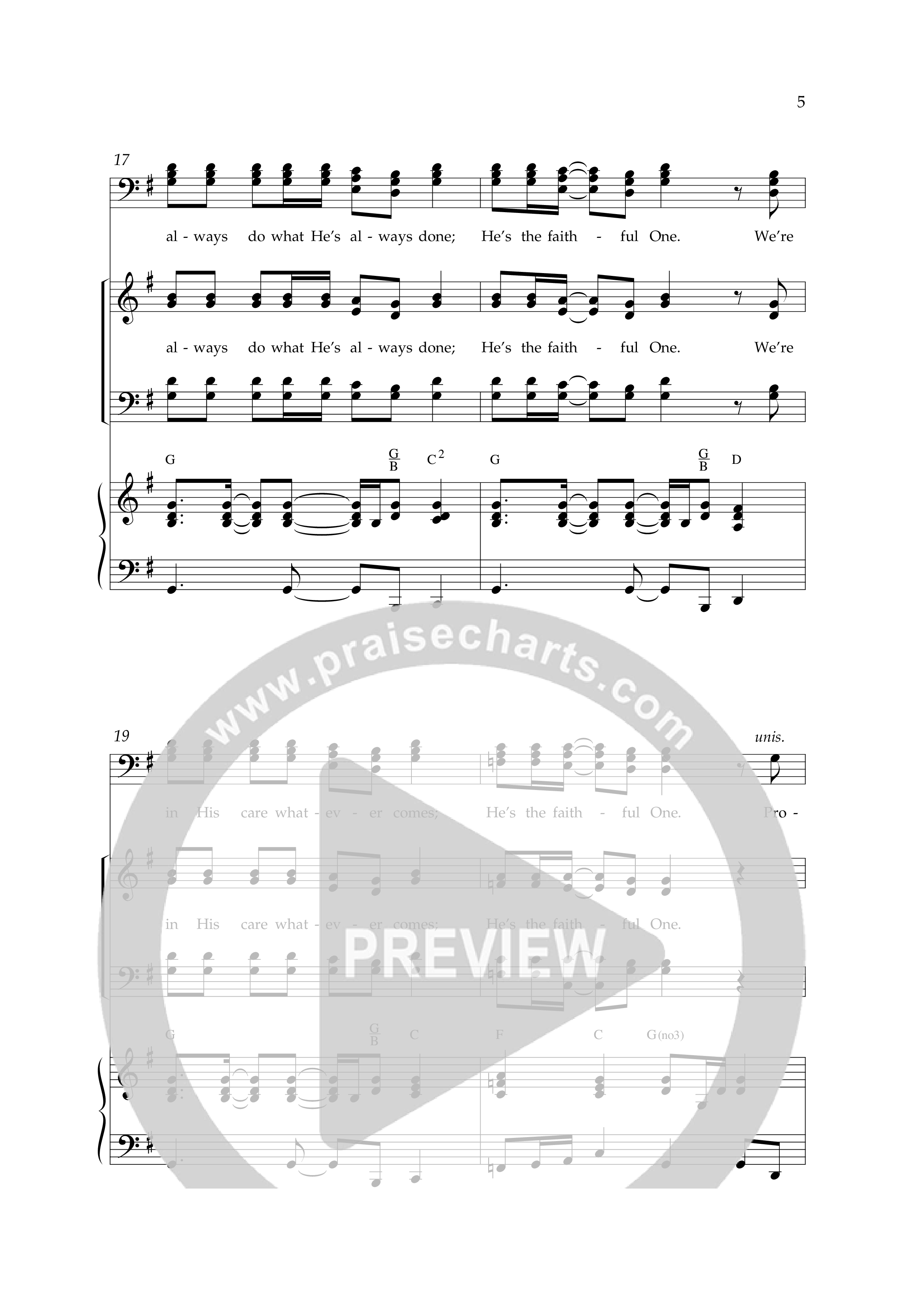 Faithful One (Choral Anthem SATB) Anthem (SATB/Piano) (Lifeway Choral / Arr. Cliff Duren)