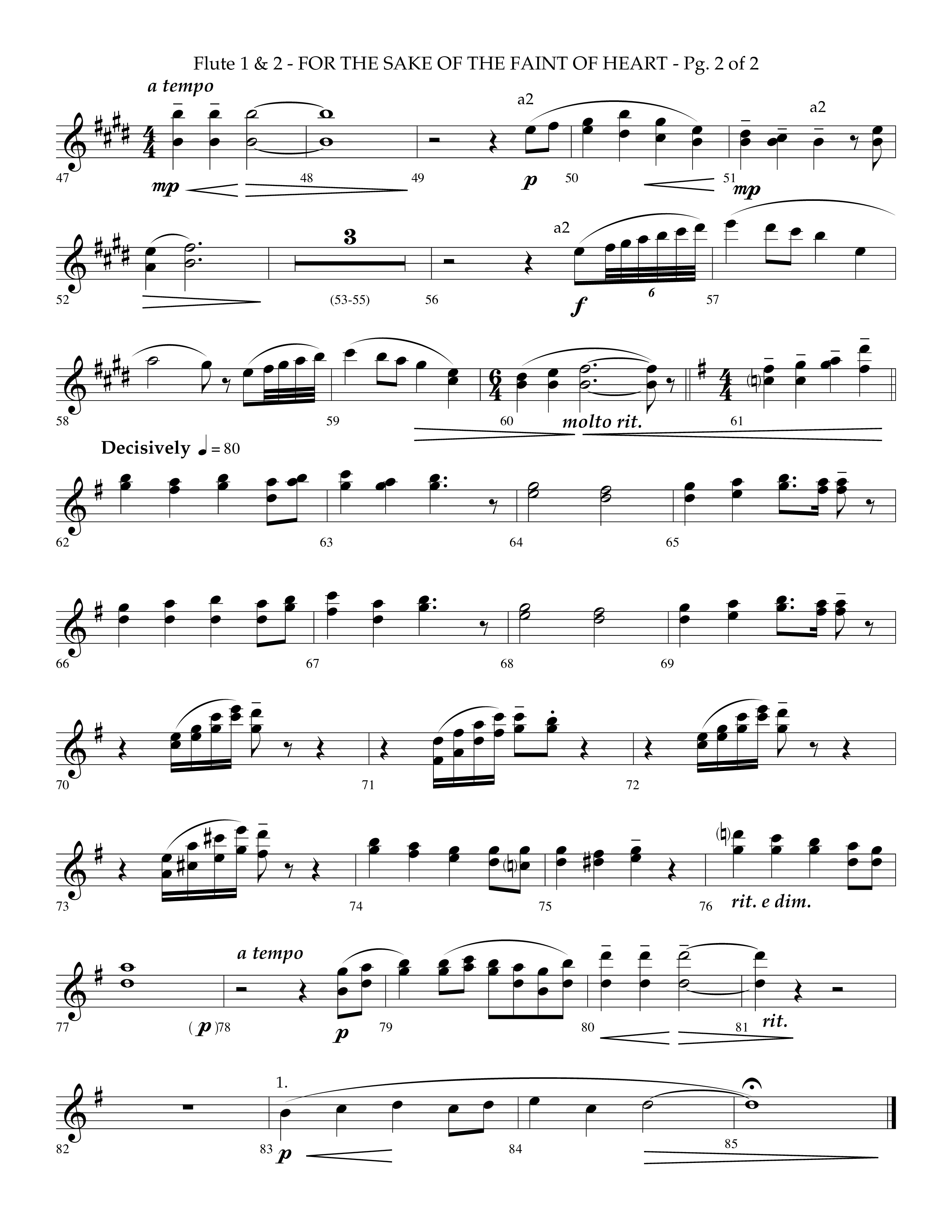 For The Sake Of The Faint Of Heart (Choral Anthem SATB) Flute 1/2 (Lifeway Choral / Arr. Phillip Keveren)
