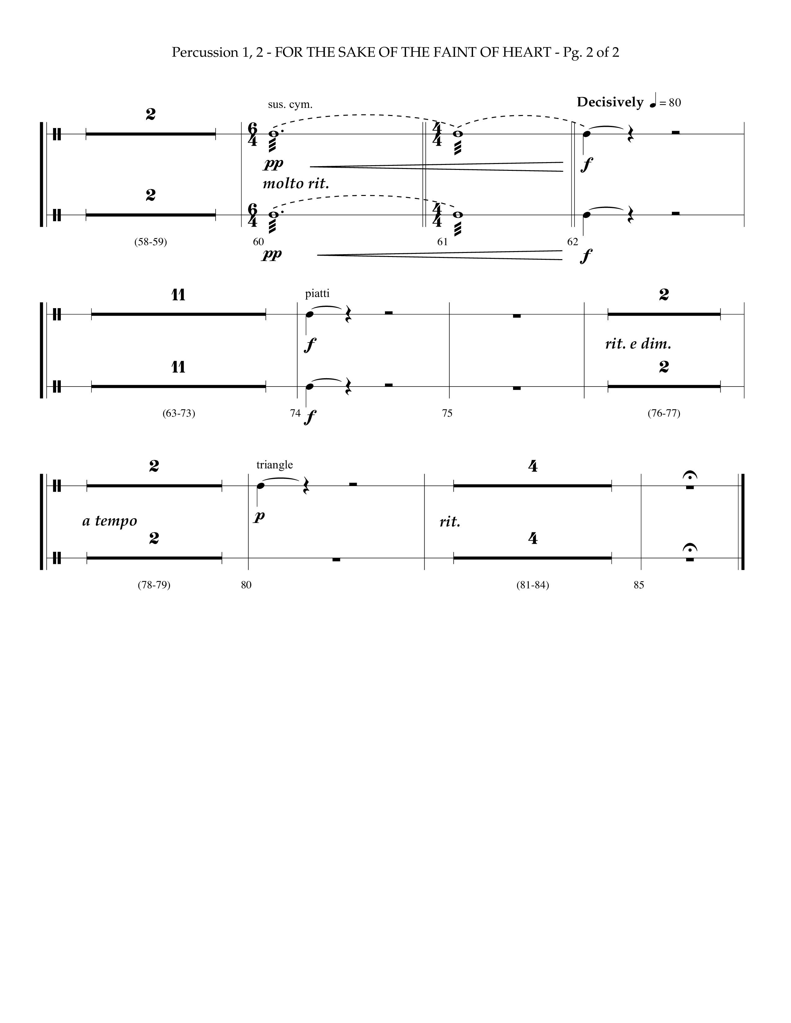 For The Sake Of The Faint Of Heart (Choral Anthem SATB) Percussion 1/2 (Lifeway Choral / Arr. Phillip Keveren)