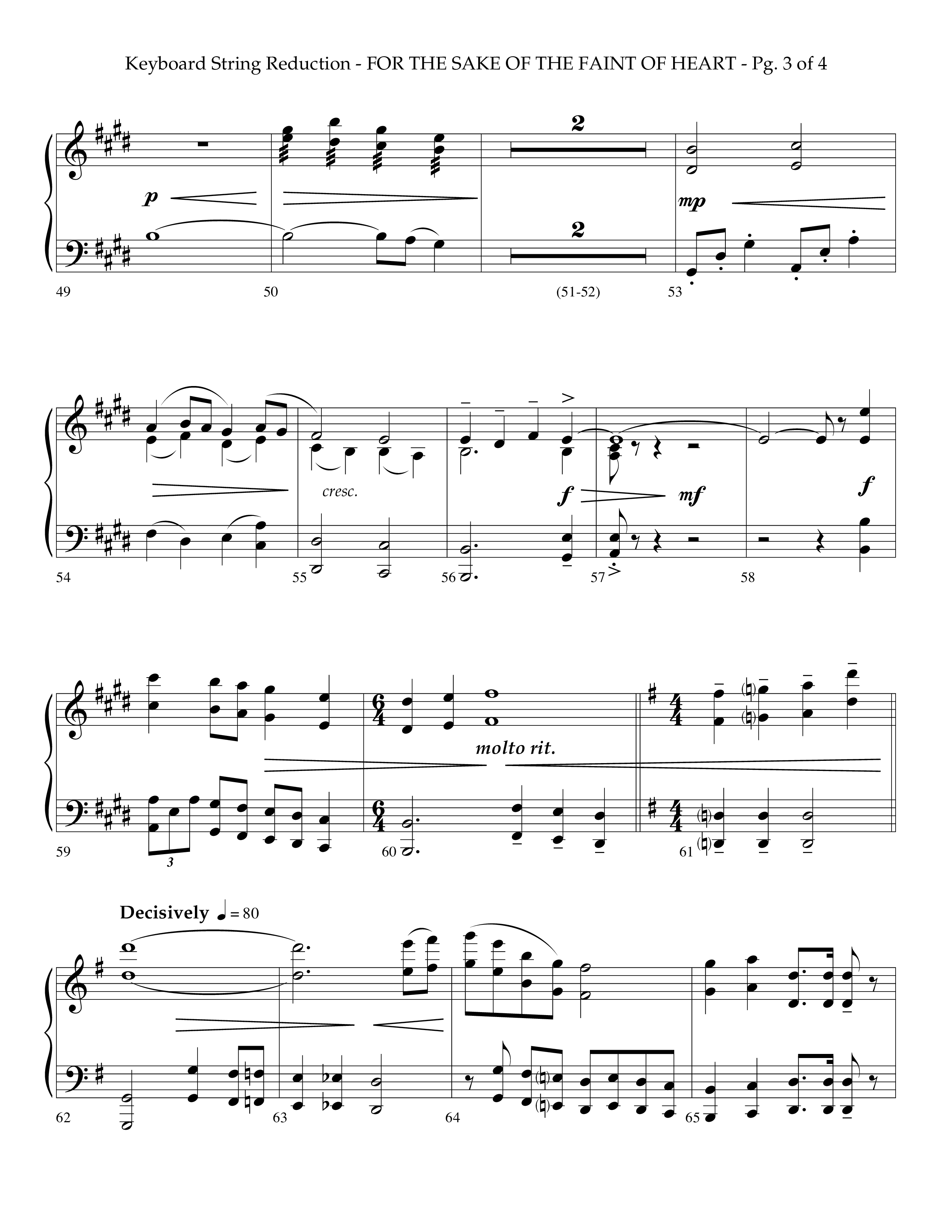 For The Sake Of The Faint Of Heart (Choral Anthem SATB) String Reduction (Lifeway Choral / Arr. Phillip Keveren)