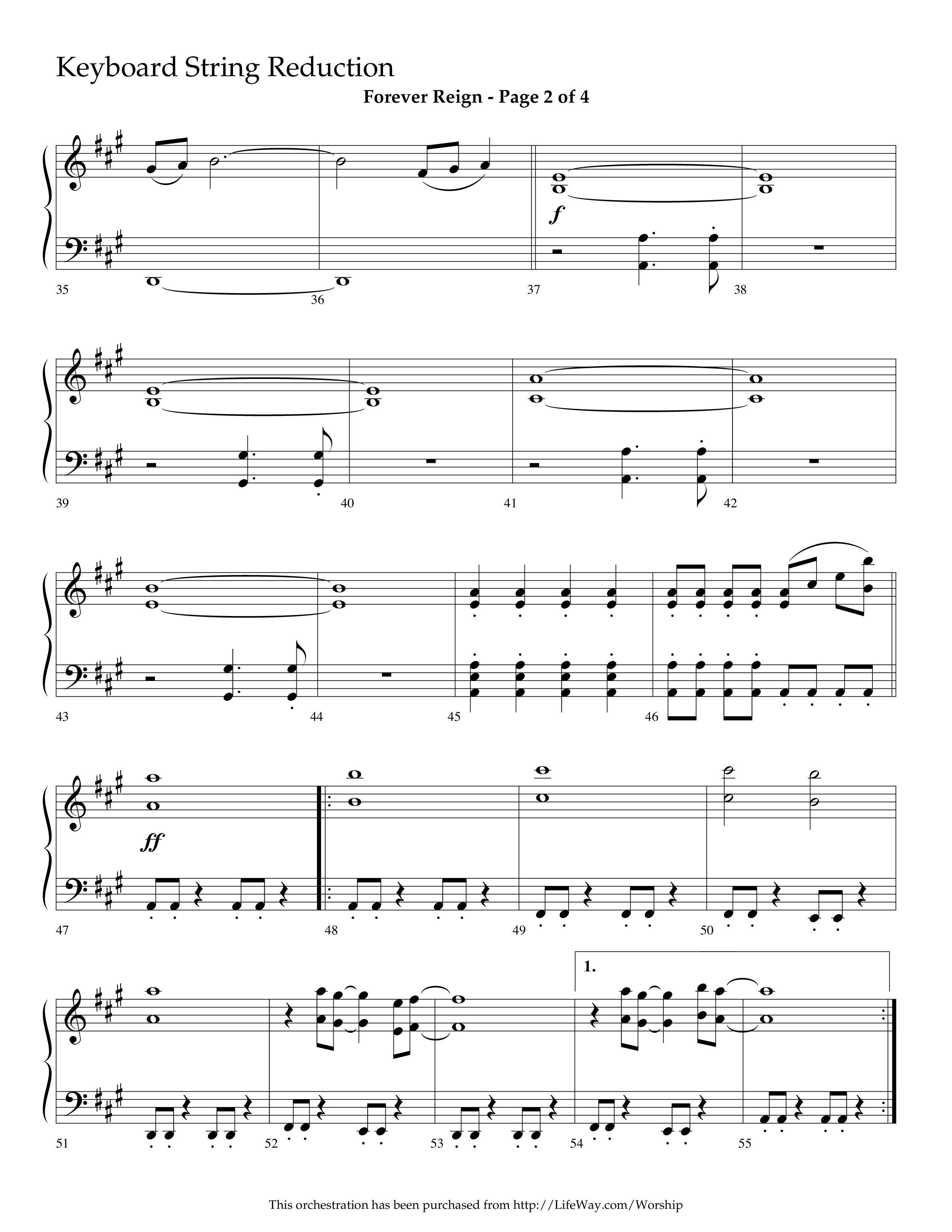 Forever Reign (Choral Anthem SATB) String Reduction (Lifeway Choral / Arr. Dave Williamson)