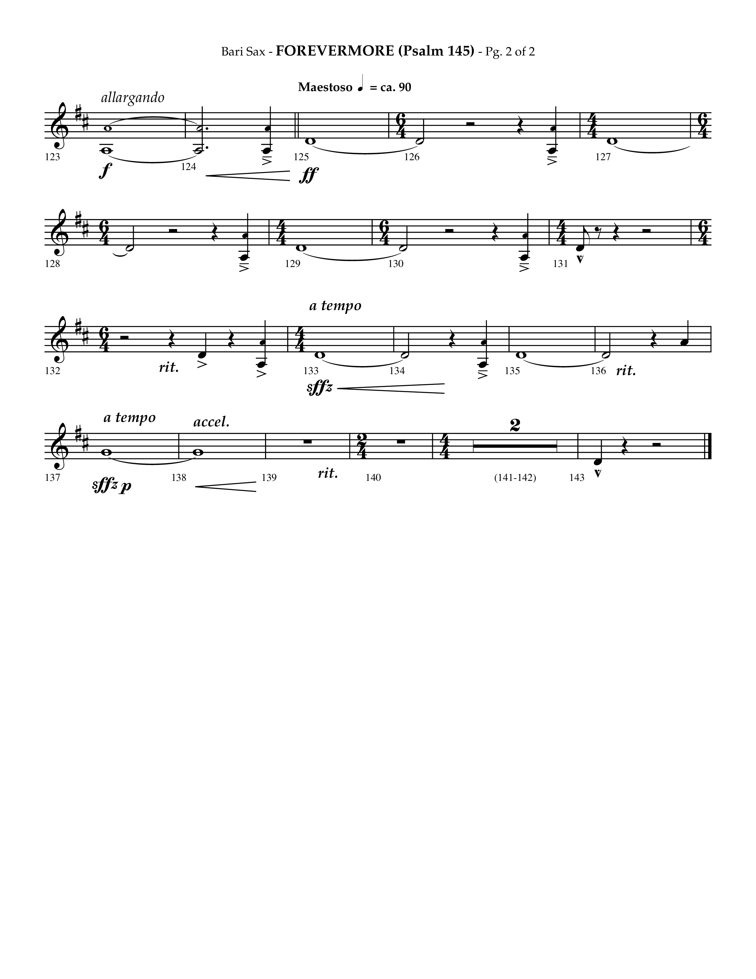 Forevermore (Psalm 145) (Choral Anthem SATB) Bari Sax (Lifeway Choral / Arr. Phillip Keveren)