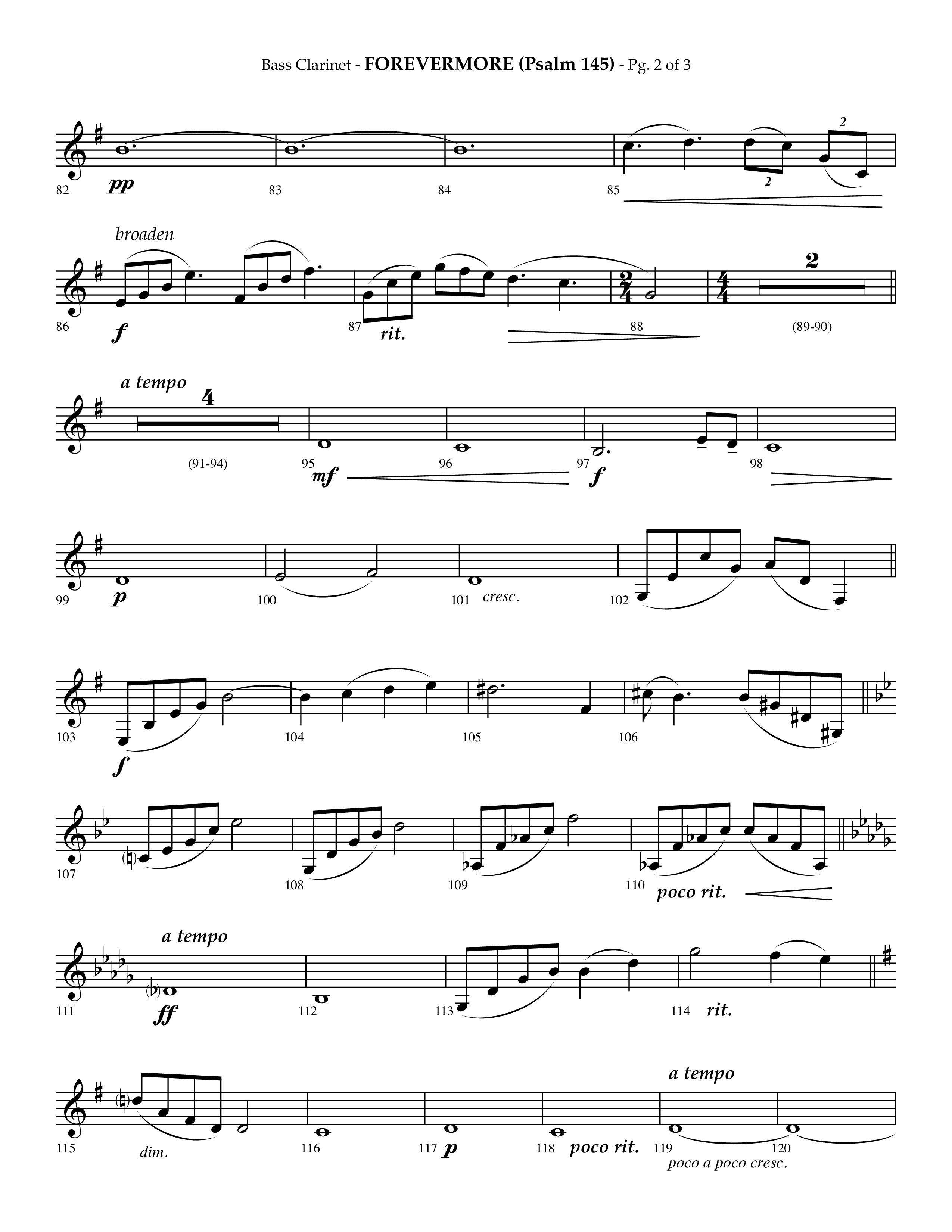 Forevermore (Psalm 145) (Choral Anthem SATB) Bass Clarinet (Lifeway Choral / Arr. Phillip Keveren)