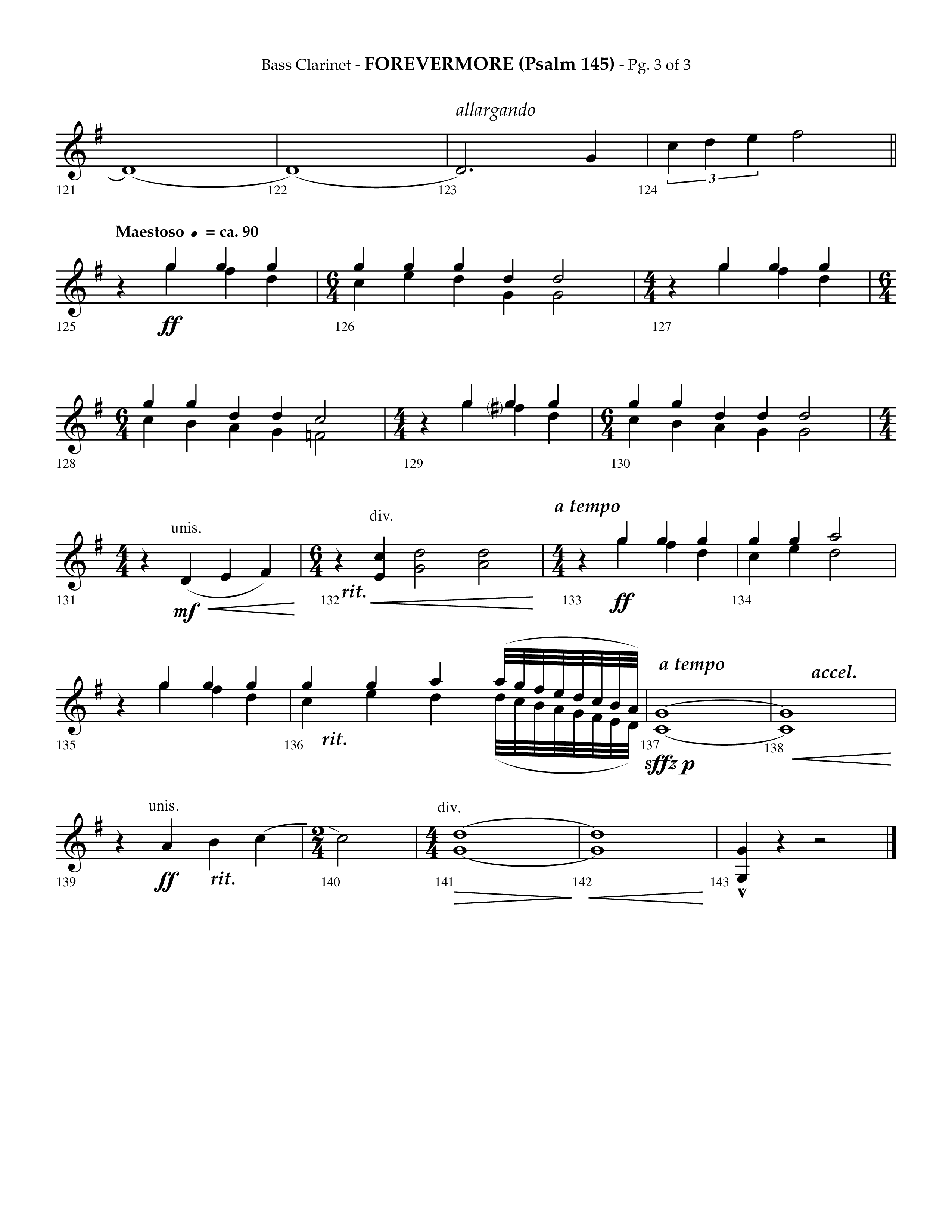 Forevermore (Psalm 145) (Choral Anthem SATB) Bass Clarinet (Lifeway Choral / Arr. Phillip Keveren)