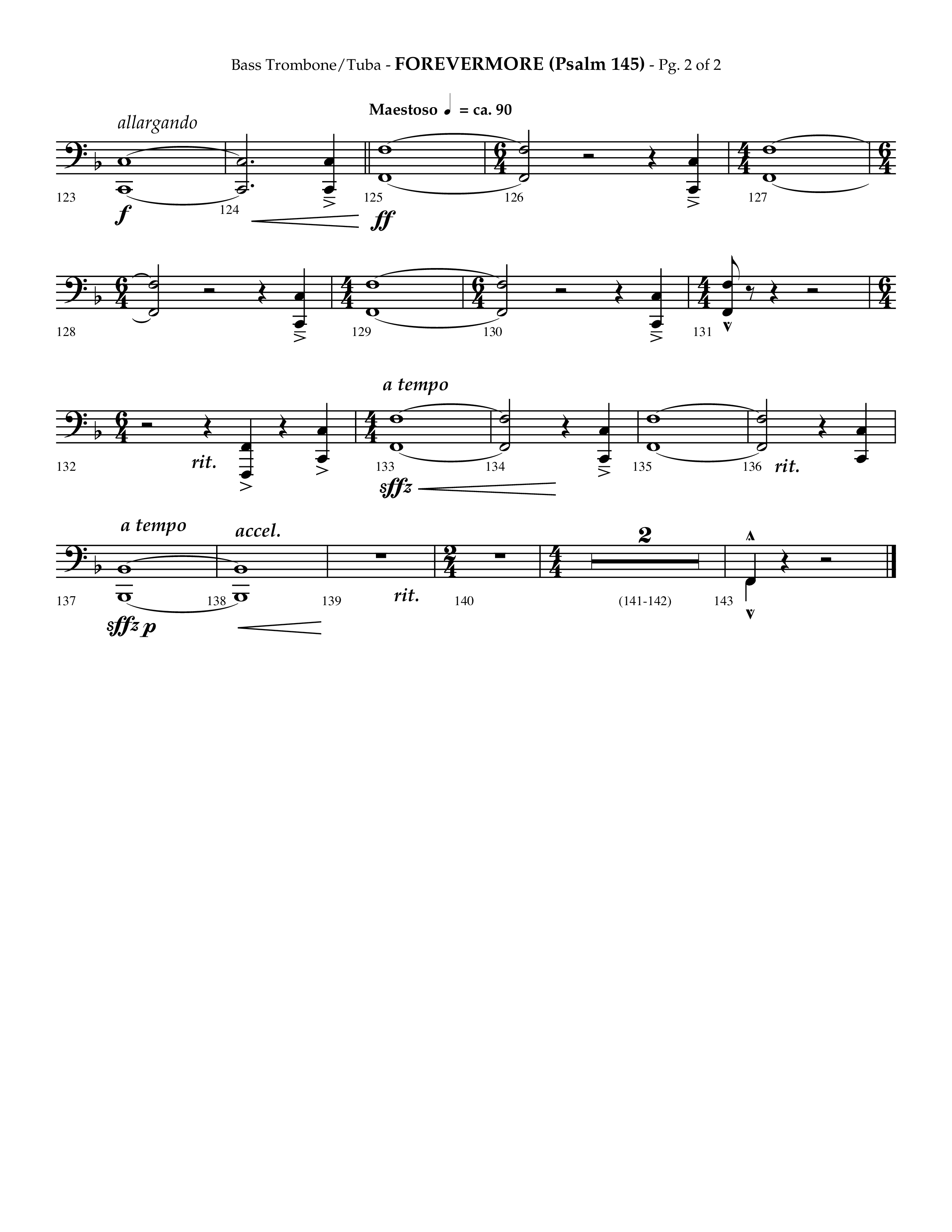 Forevermore (Psalm 145) (Choral Anthem SATB) Bass Trombone, Tuba (Lifeway Choral / Arr. Phillip Keveren)
