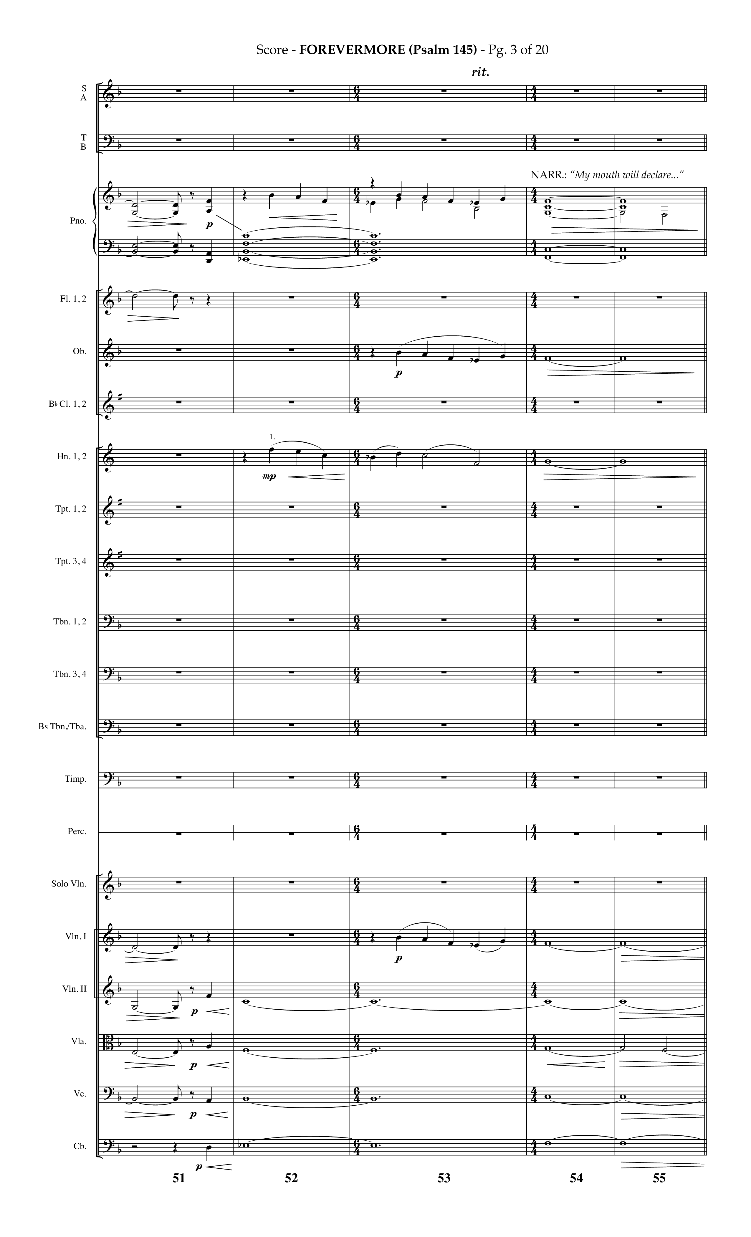 Forevermore (Psalm 145) (Choral Anthem SATB) Conductor's Score (Lifeway Choral / Arr. Phillip Keveren)
