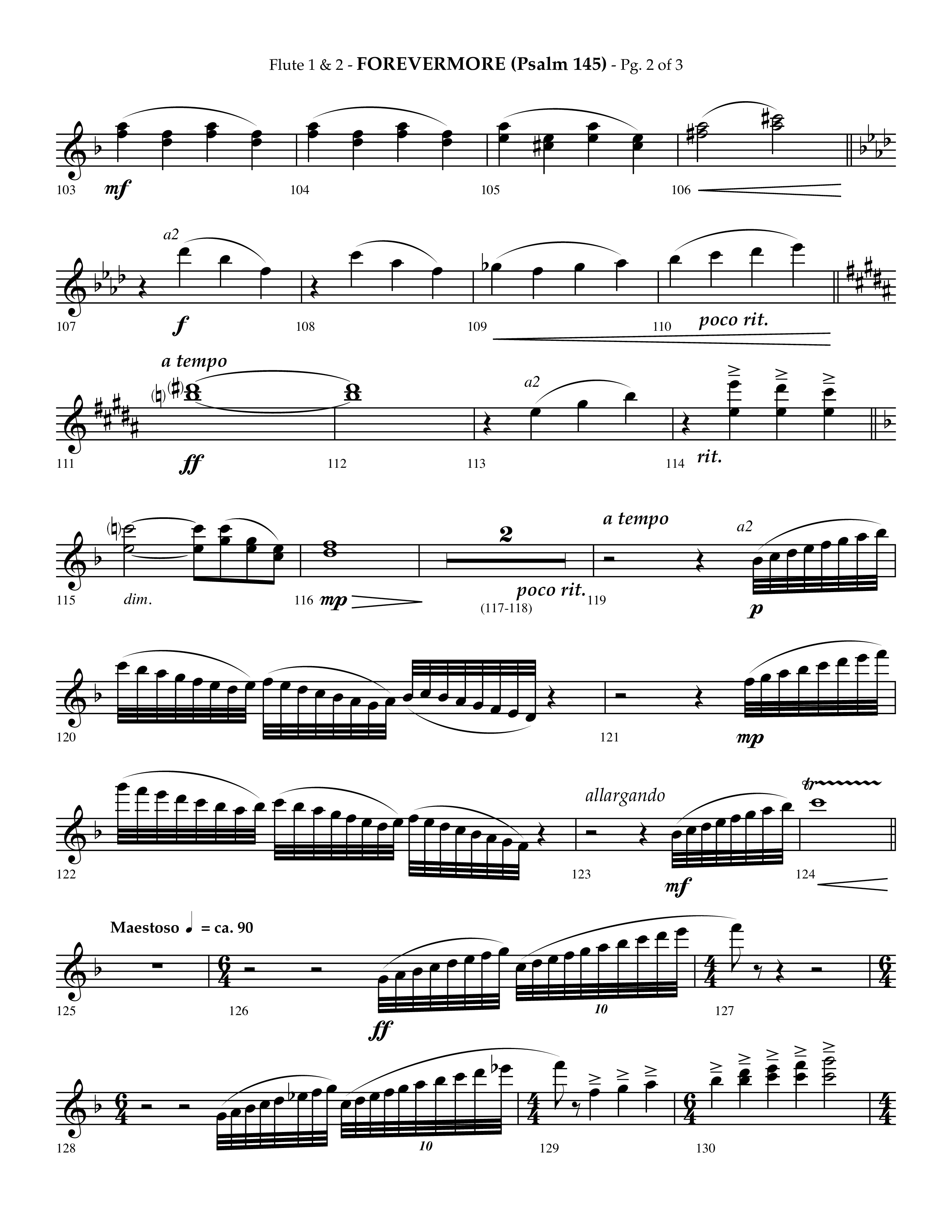 Forevermore (Psalm 145) (Choral Anthem SATB) Flute 1/2 (Lifeway Choral / Arr. Phillip Keveren)