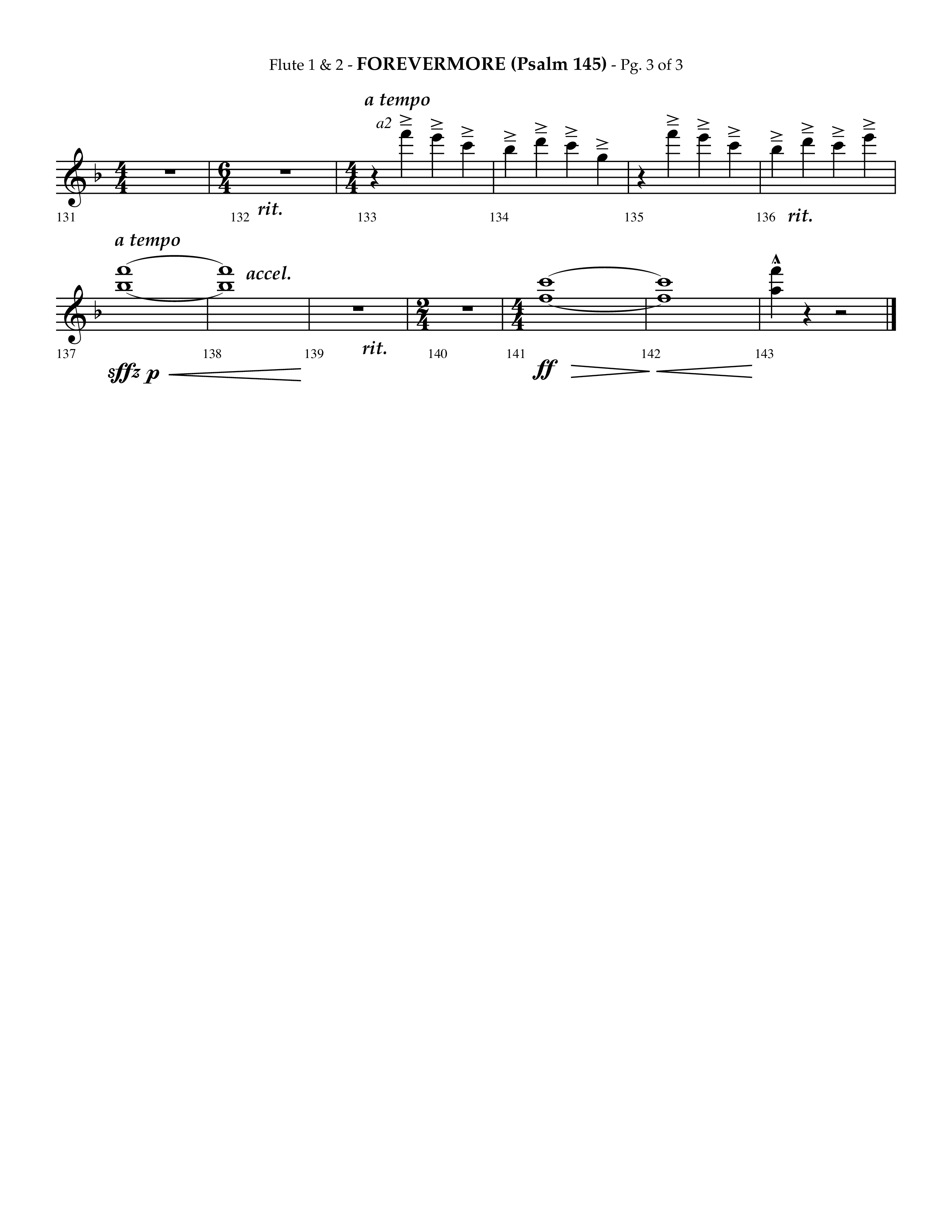 Forevermore (Psalm 145) (Choral Anthem SATB) Flute 1/2 (Lifeway Choral / Arr. Phillip Keveren)