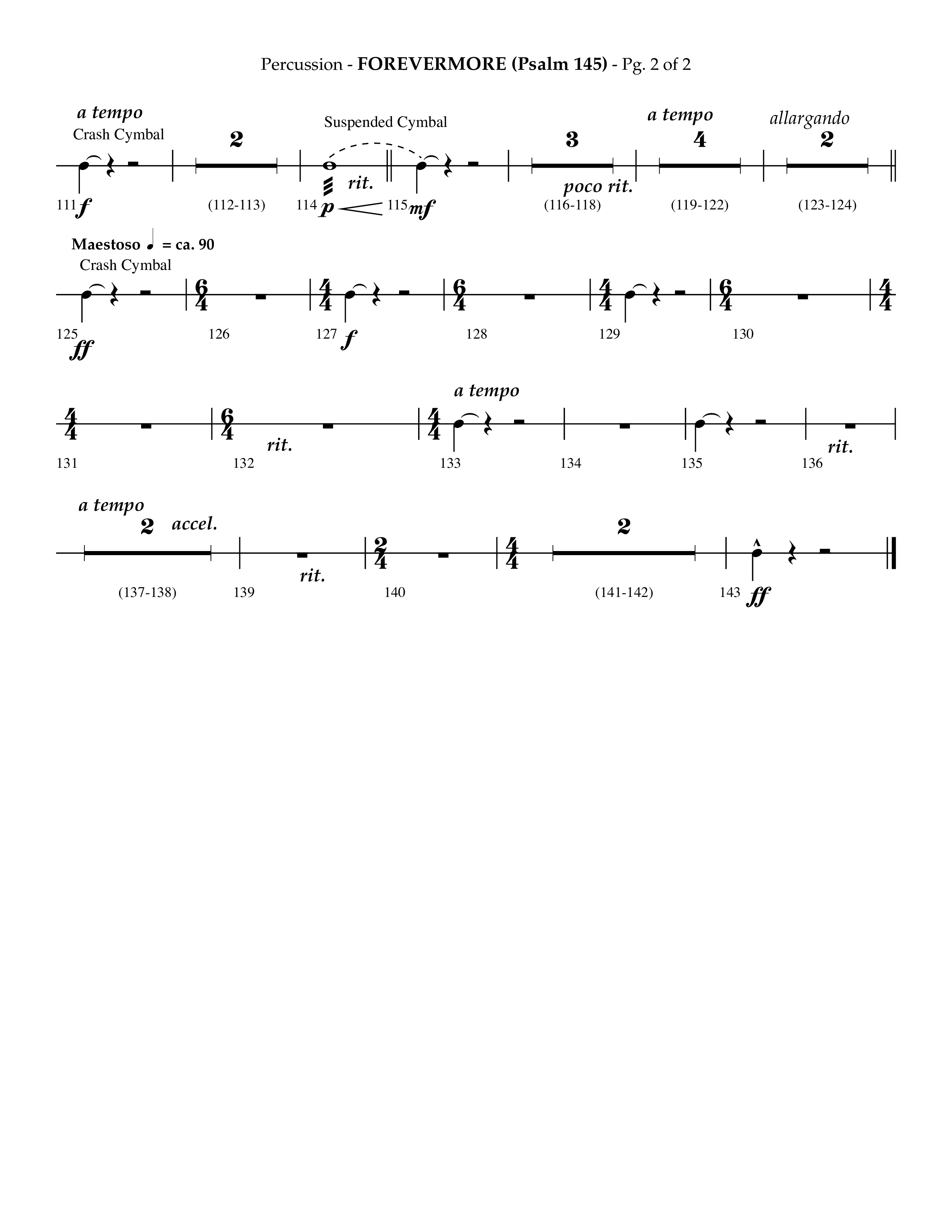 Forevermore (Psalm 145) (Choral Anthem SATB) Percussion (Lifeway Choral / Arr. Phillip Keveren)
