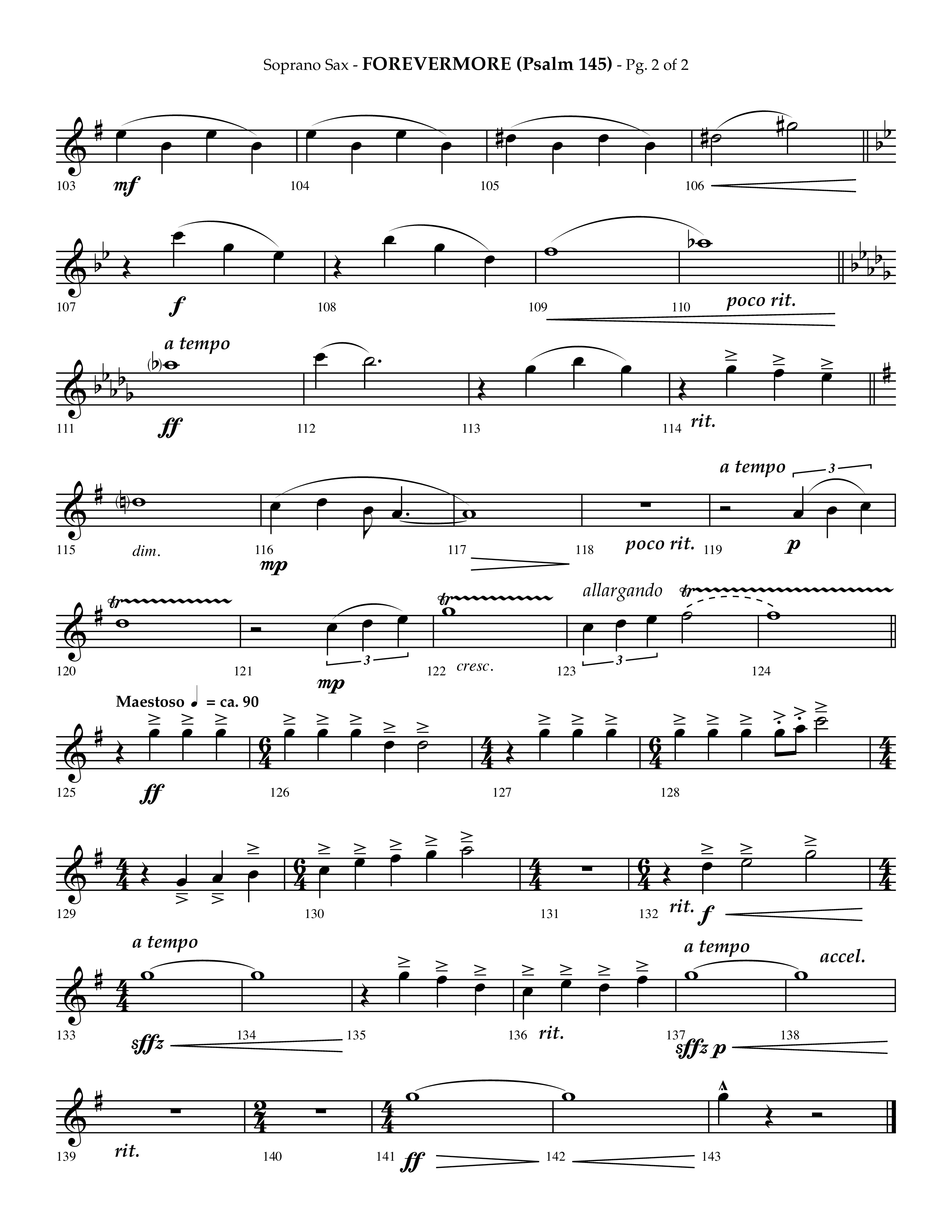 Forevermore (Psalm 145) (Choral Anthem SATB) Soprano Sax (Lifeway Choral / Arr. Phillip Keveren)