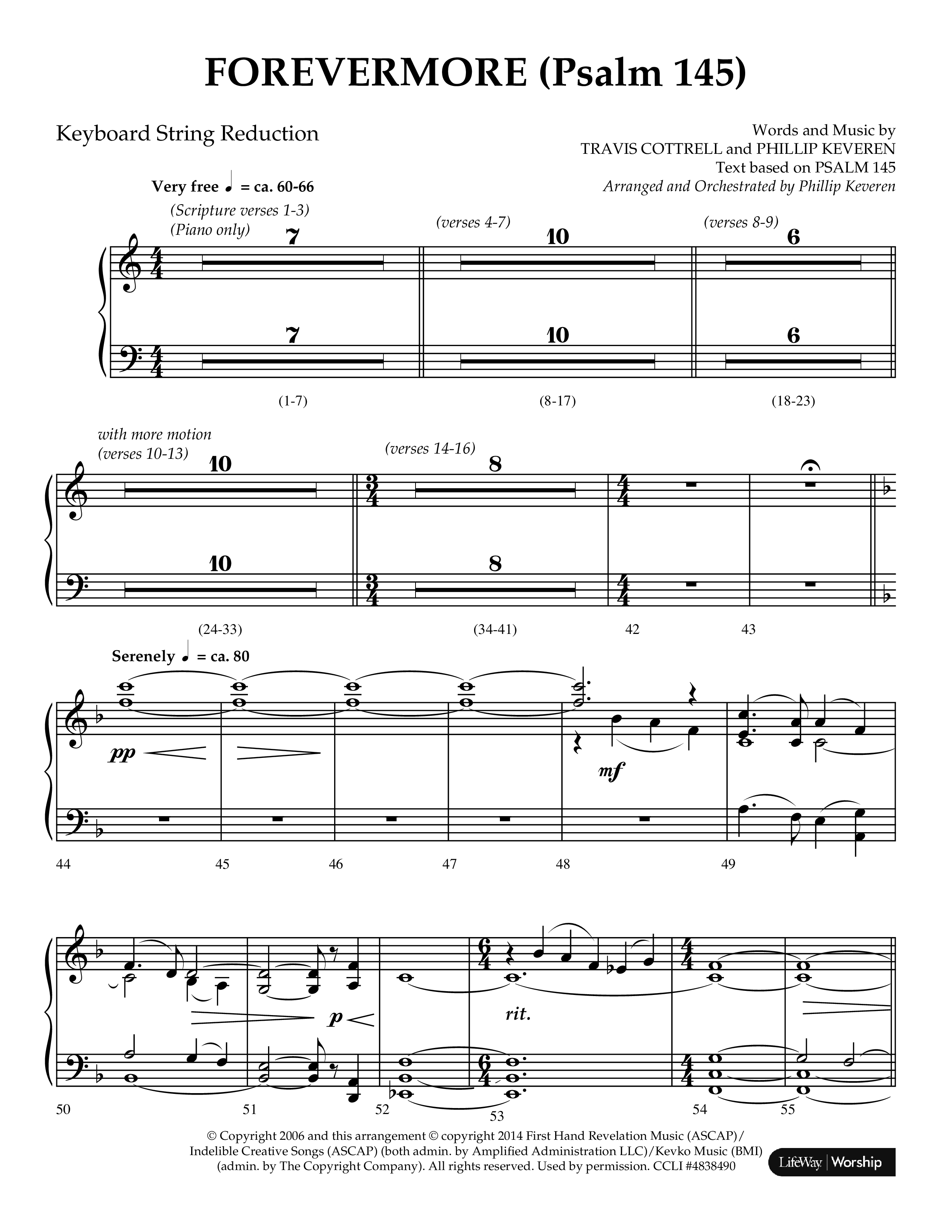 Forevermore (Psalm 145) (Choral Anthem SATB) String Reduction (Lifeway Choral / Arr. Phillip Keveren)