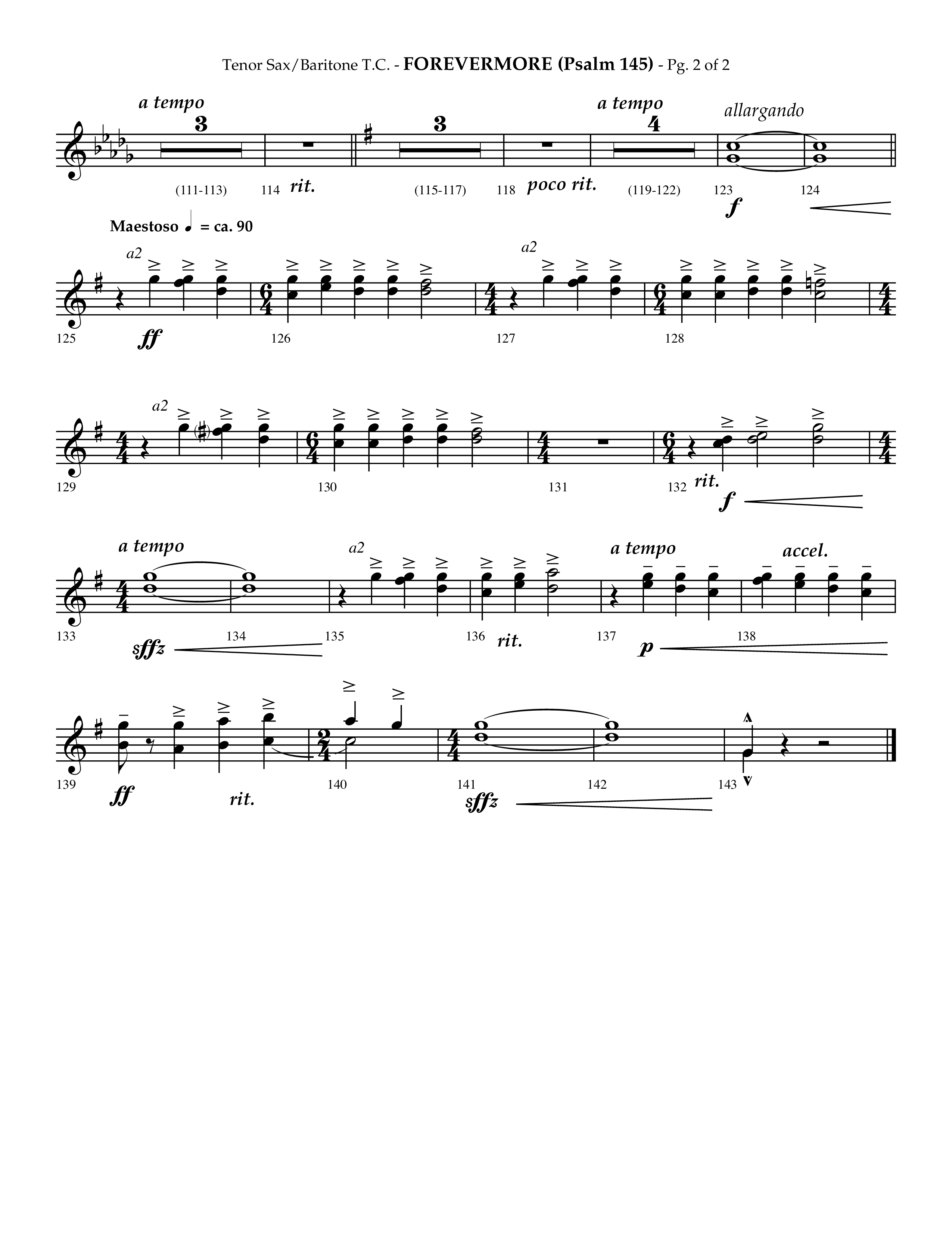 Forevermore (Psalm 145) (Choral Anthem SATB) Tenor Sax/Baritone T.C. (Lifeway Choral / Arr. Phillip Keveren)