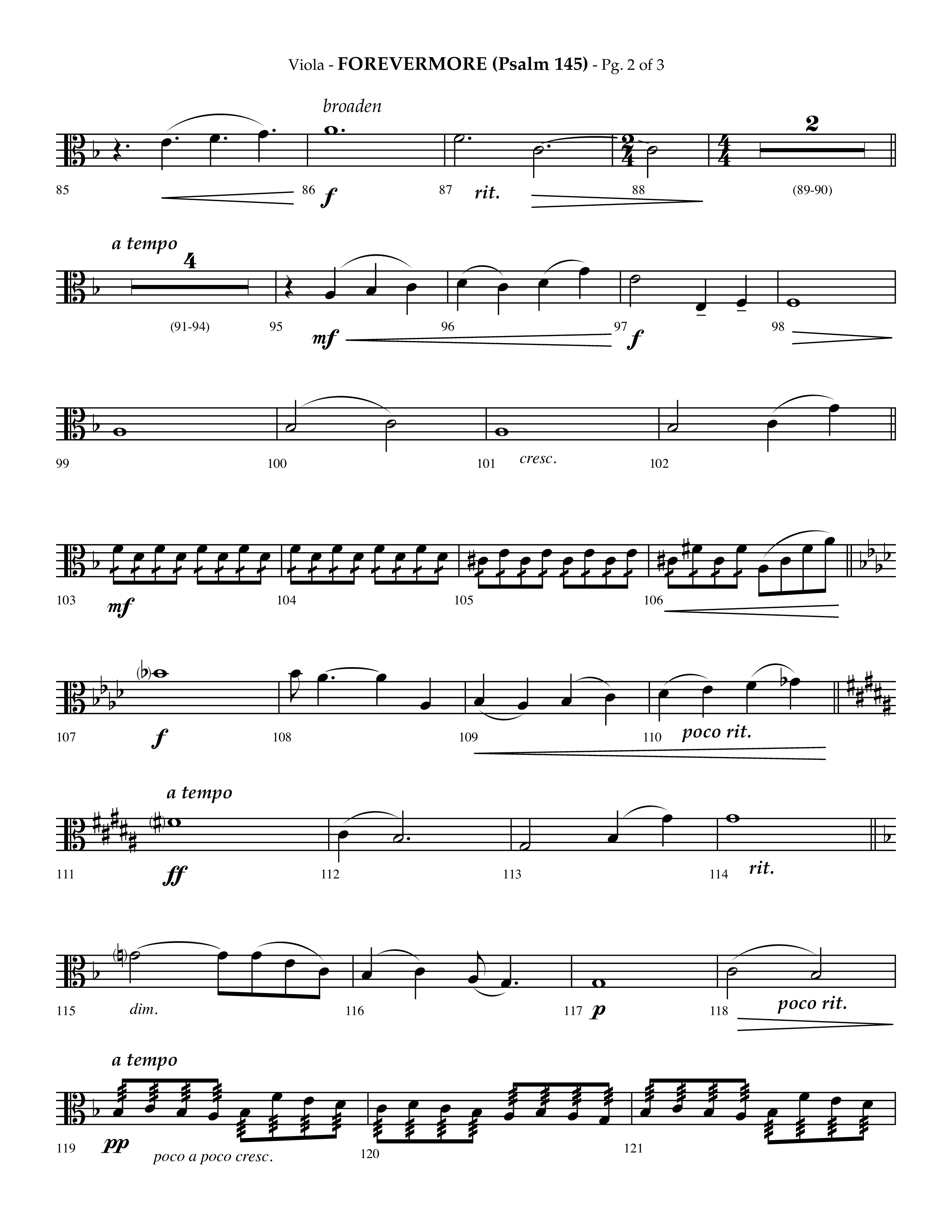 Forevermore (Psalm 145) (Choral Anthem SATB) Viola (Lifeway Choral / Arr. Phillip Keveren)