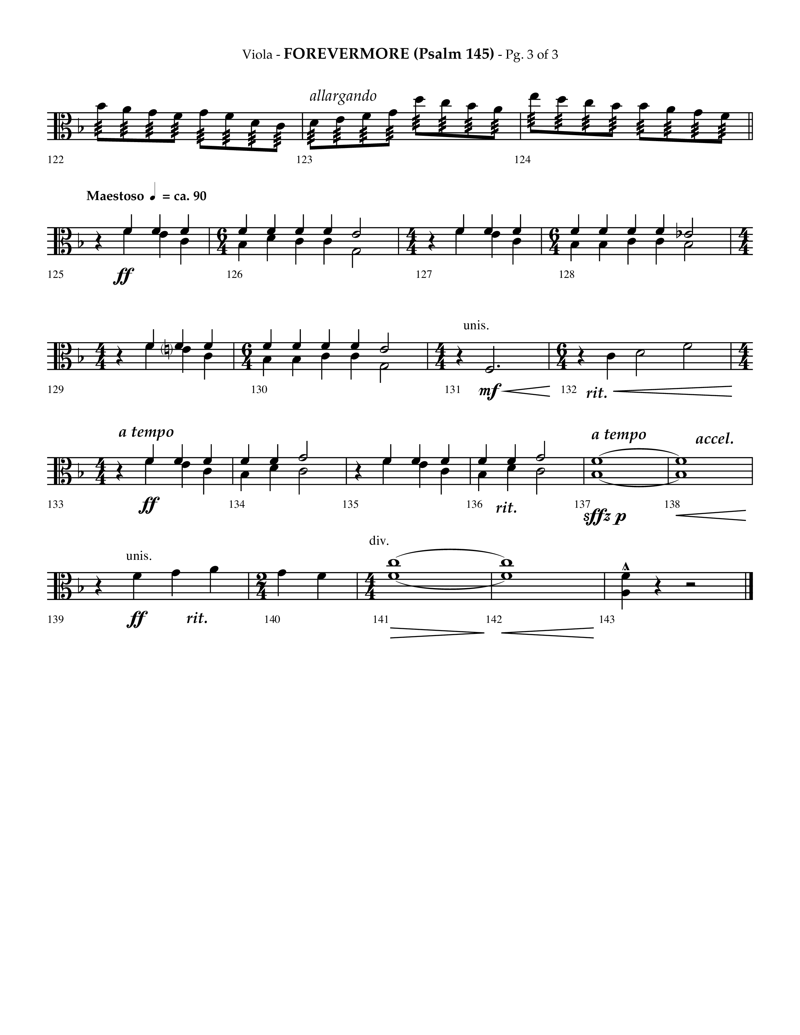 Forevermore (Psalm 145) (Choral Anthem SATB) Viola (Lifeway Choral / Arr. Phillip Keveren)