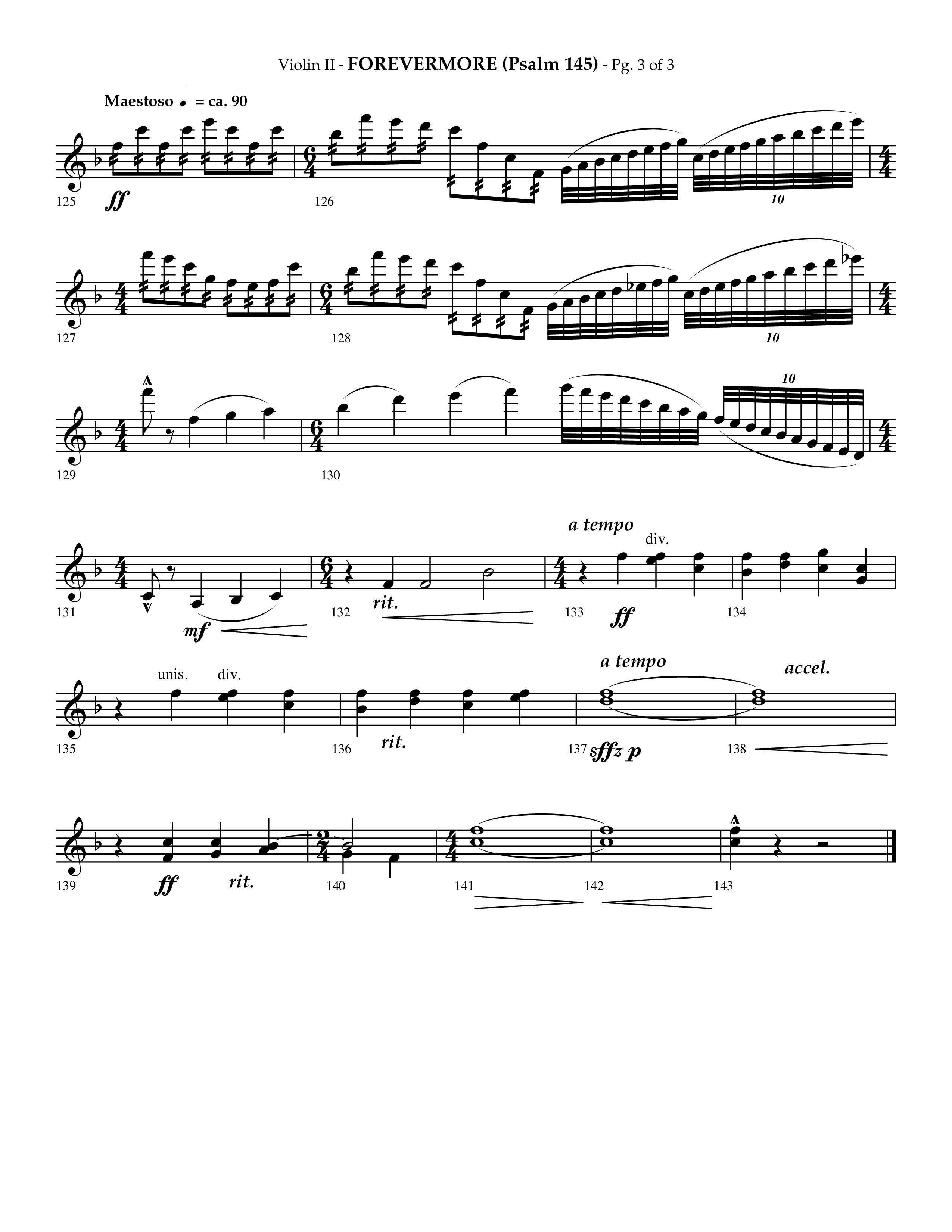 Forevermore (Psalm 145) (Choral Anthem SATB) Violin 2 (Lifeway Choral / Arr. Phillip Keveren)