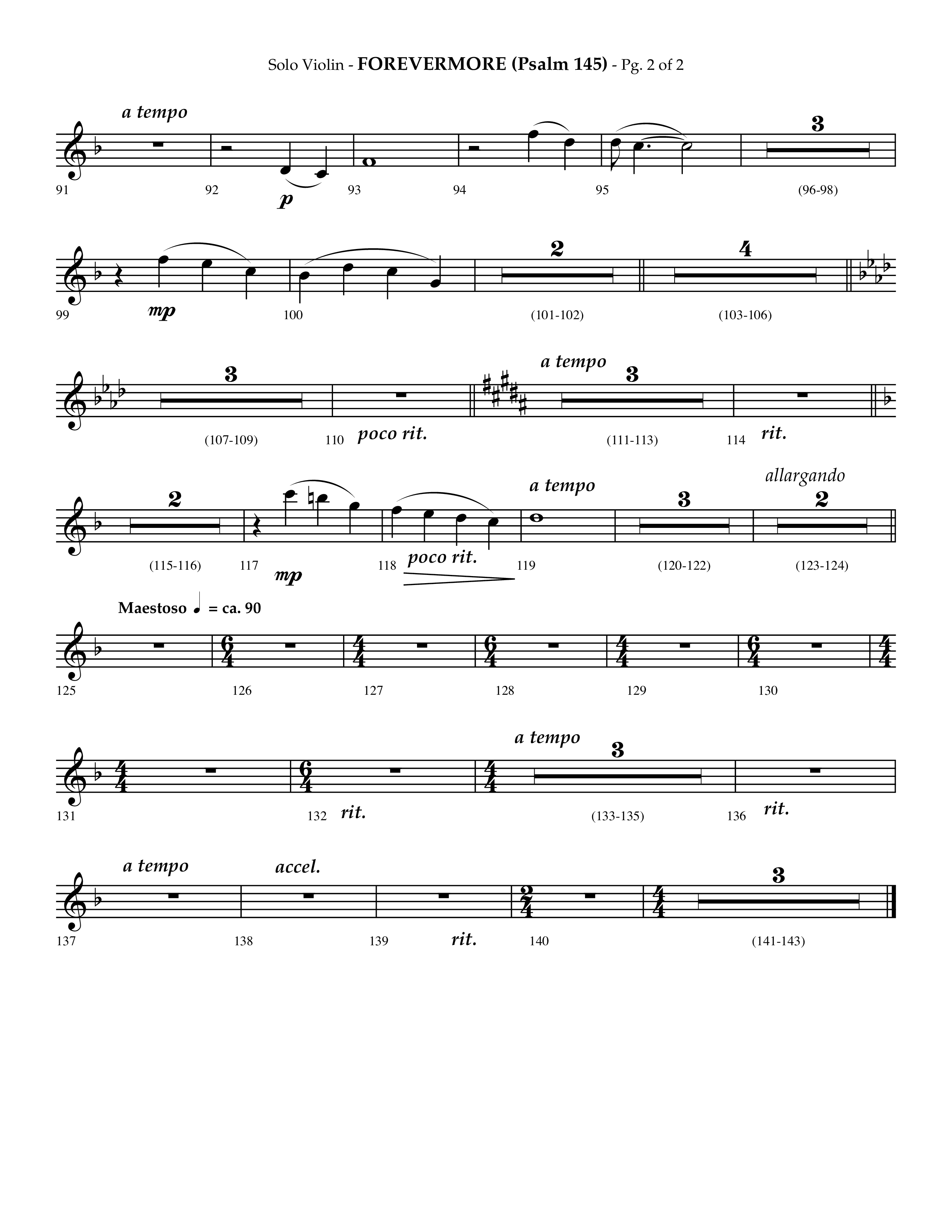 Forevermore (Psalm 145) (Choral Anthem SATB) Violin Solo (Lifeway Choral / Arr. Phillip Keveren)