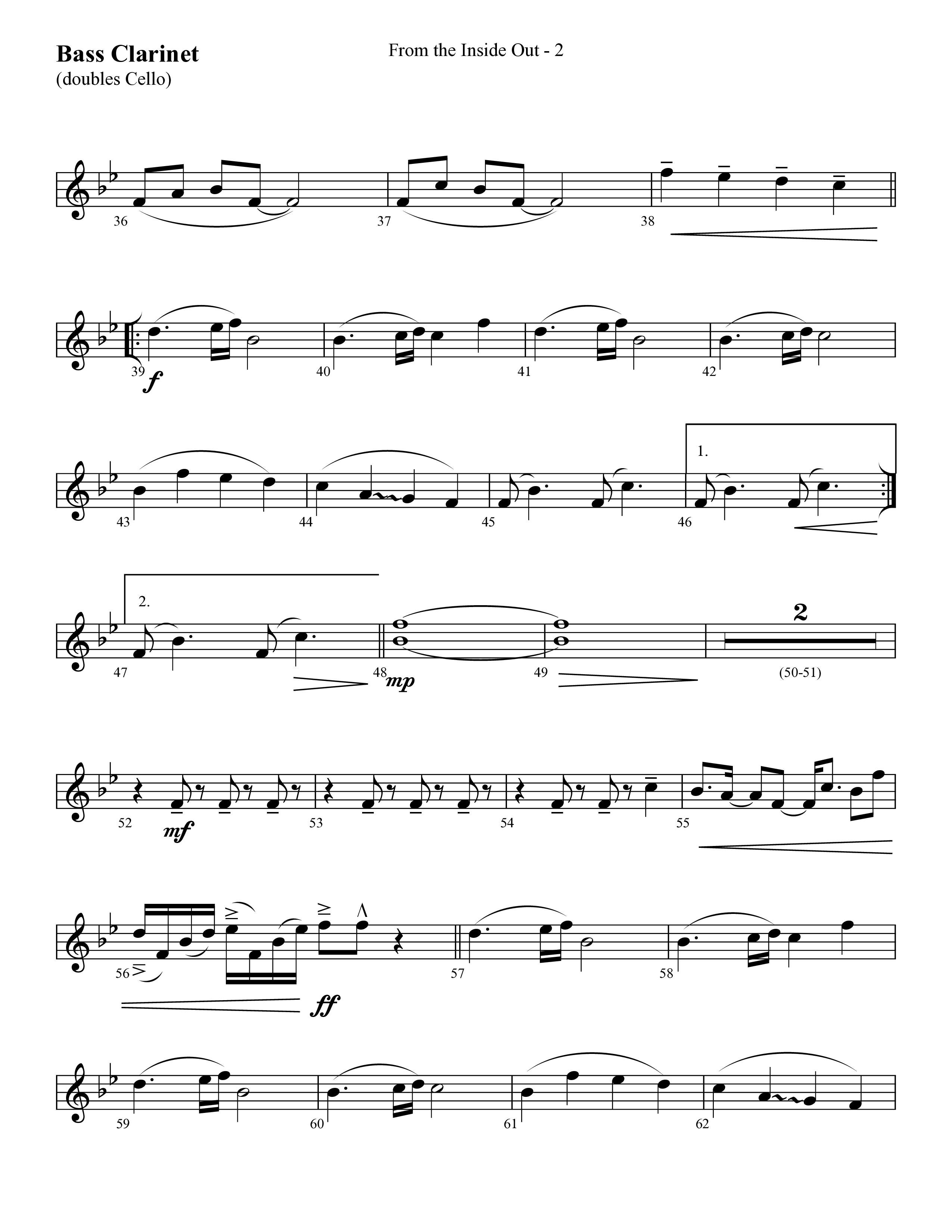 From The Inside Out (Choral Anthem SATB) Bass Clarinet (Lifeway Choral / Arr. Cliff Duren)