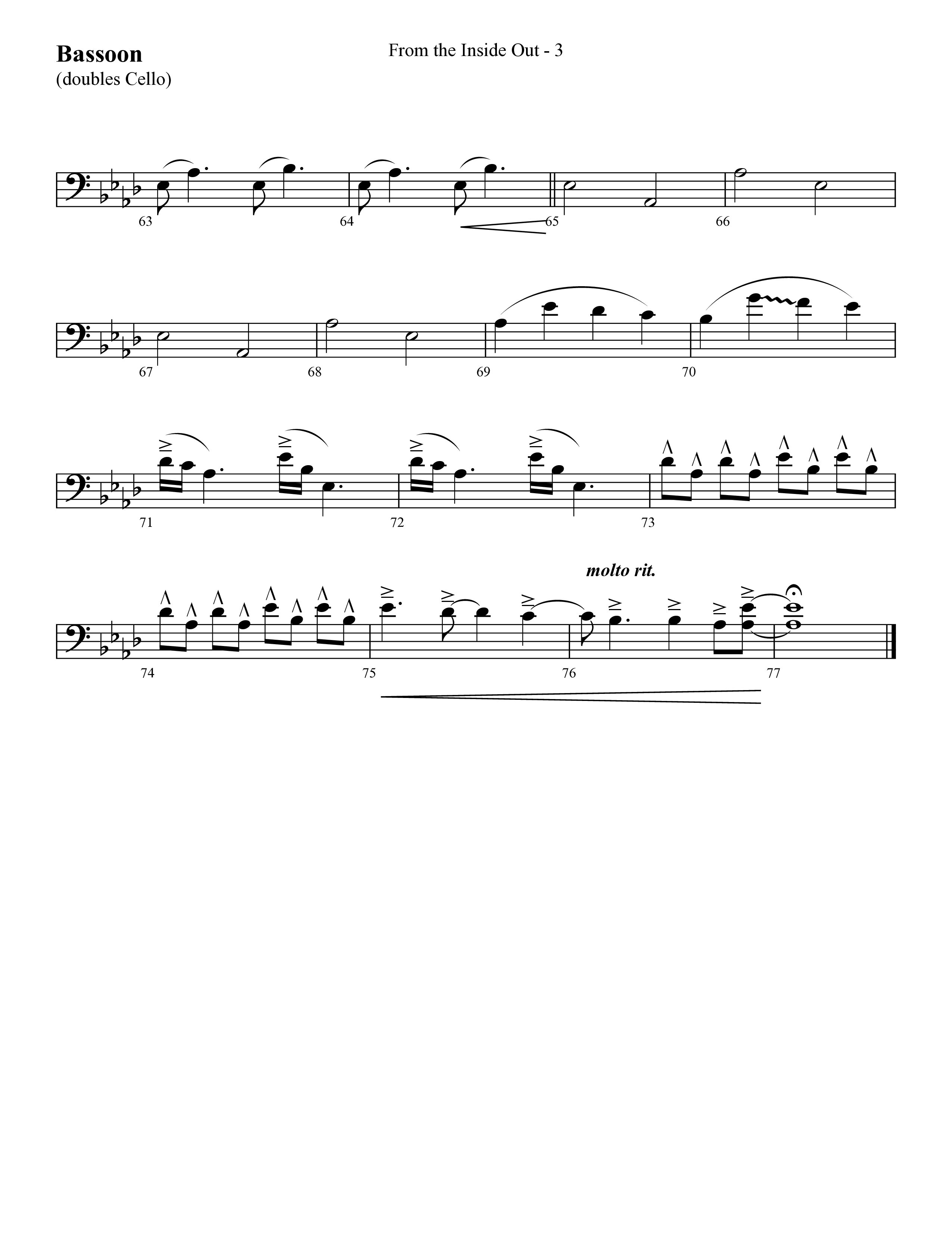 From The Inside Out (Choral Anthem SATB) Bassoon (Lifeway Choral / Arr. Cliff Duren)
