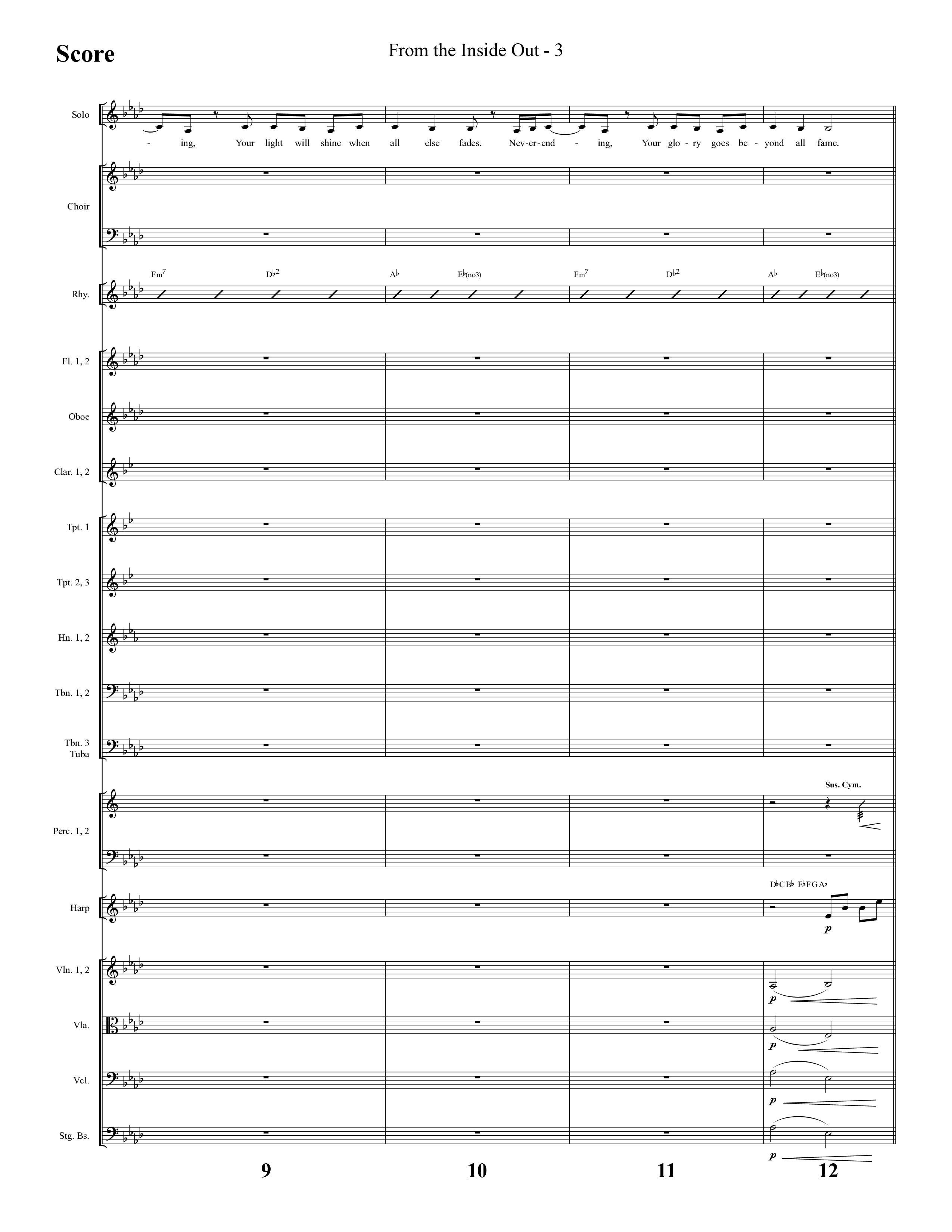 From The Inside Out (Choral Anthem SATB) Orchestration (Lifeway Choral / Arr. Cliff Duren)