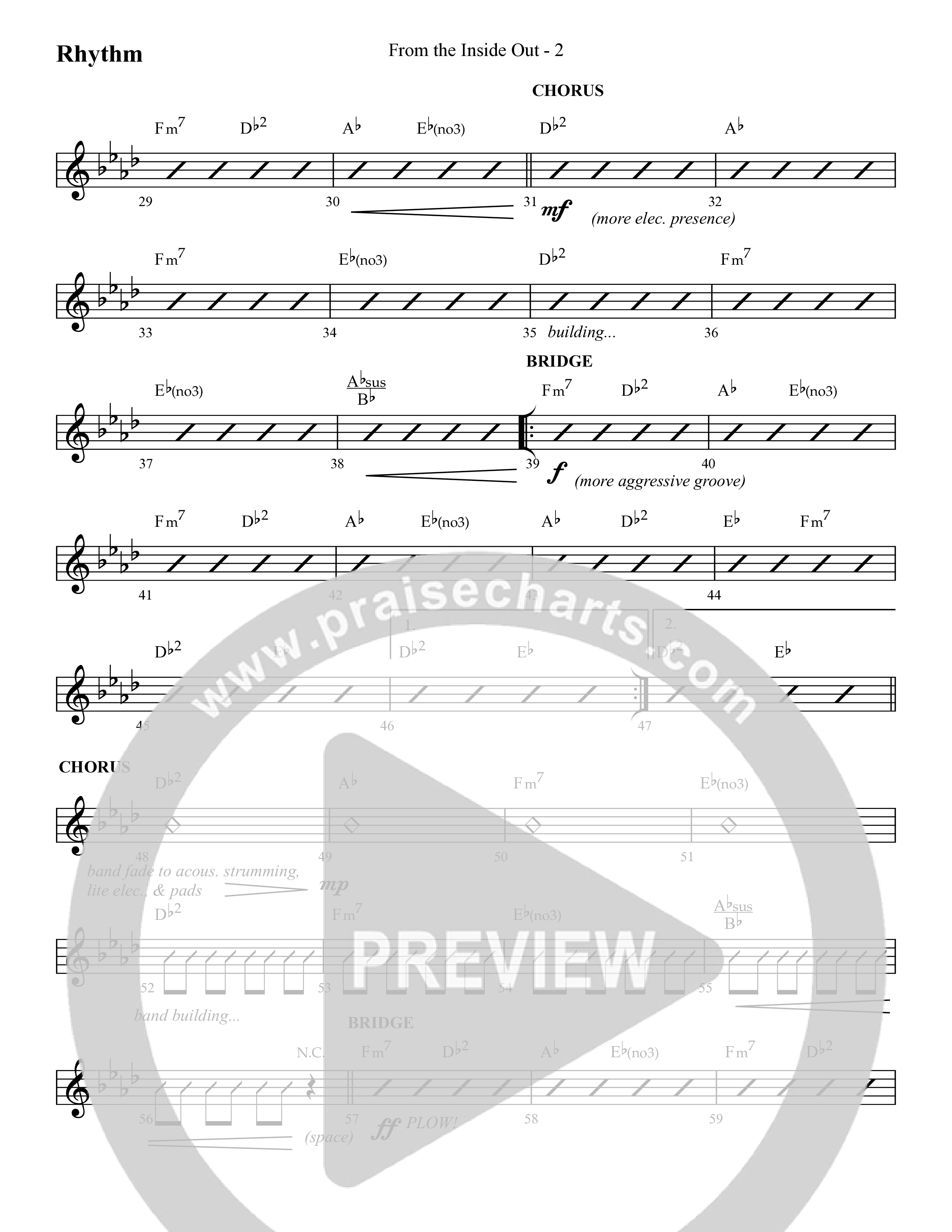 From The Inside Out (Choral Anthem SATB) Lead Melody & Rhythm (Lifeway Choral / Arr. Cliff Duren)
