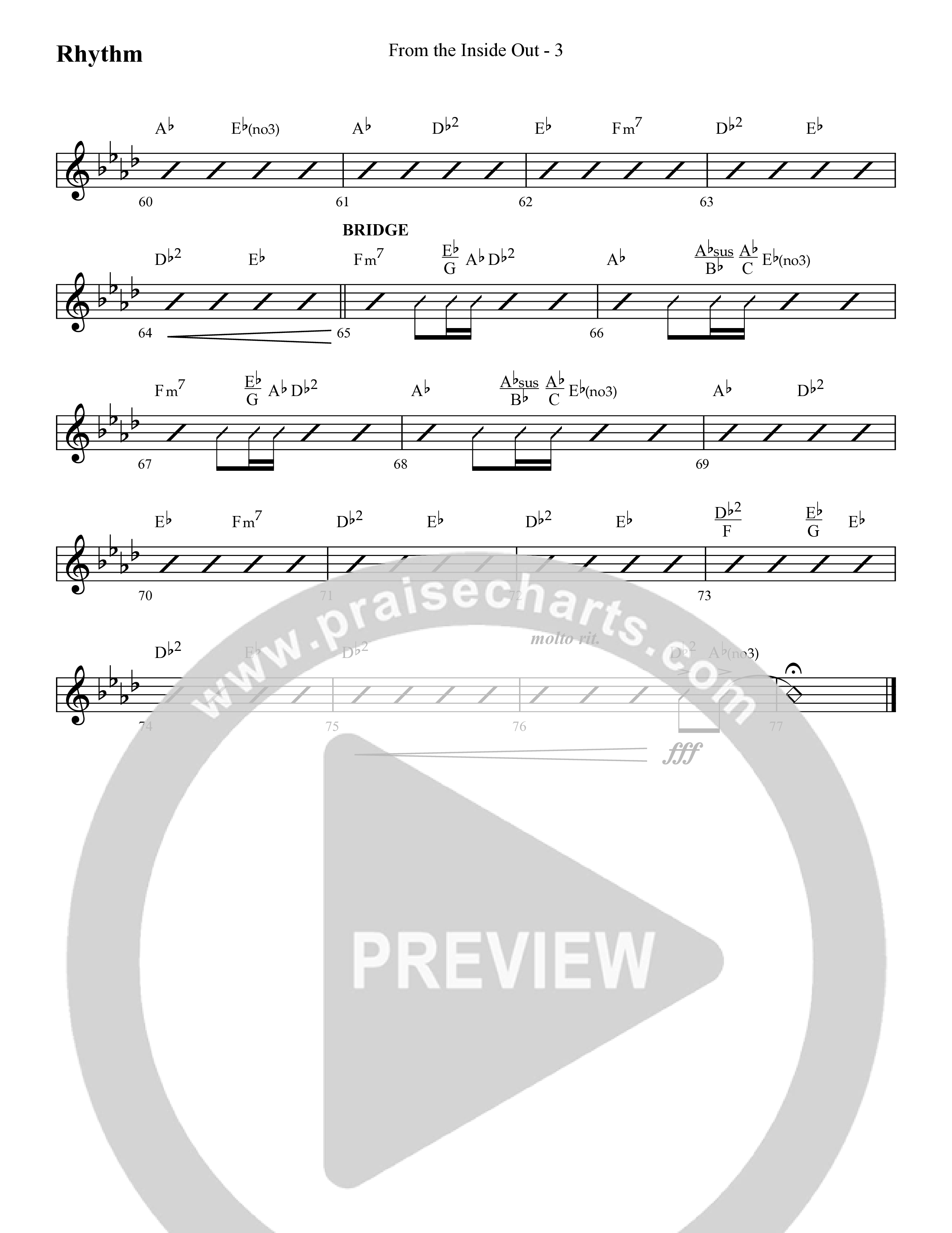 From The Inside Out (Choral Anthem SATB) Lead Melody & Rhythm (Lifeway Choral / Arr. Cliff Duren)