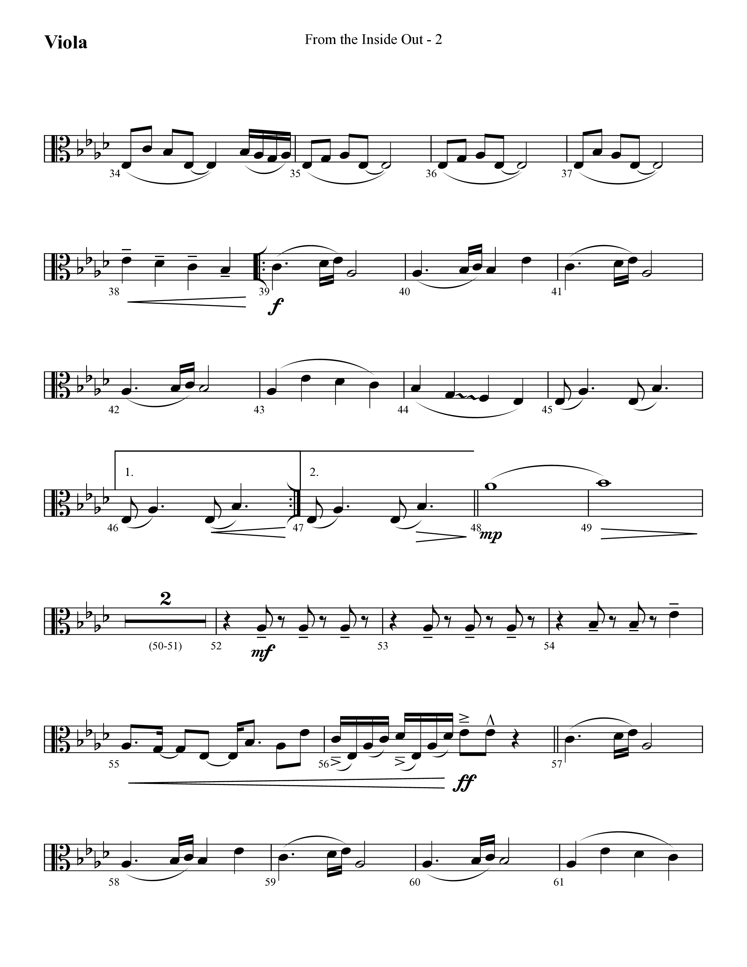 From The Inside Out (Choral Anthem SATB) Viola (Lifeway Choral / Arr. Cliff Duren)