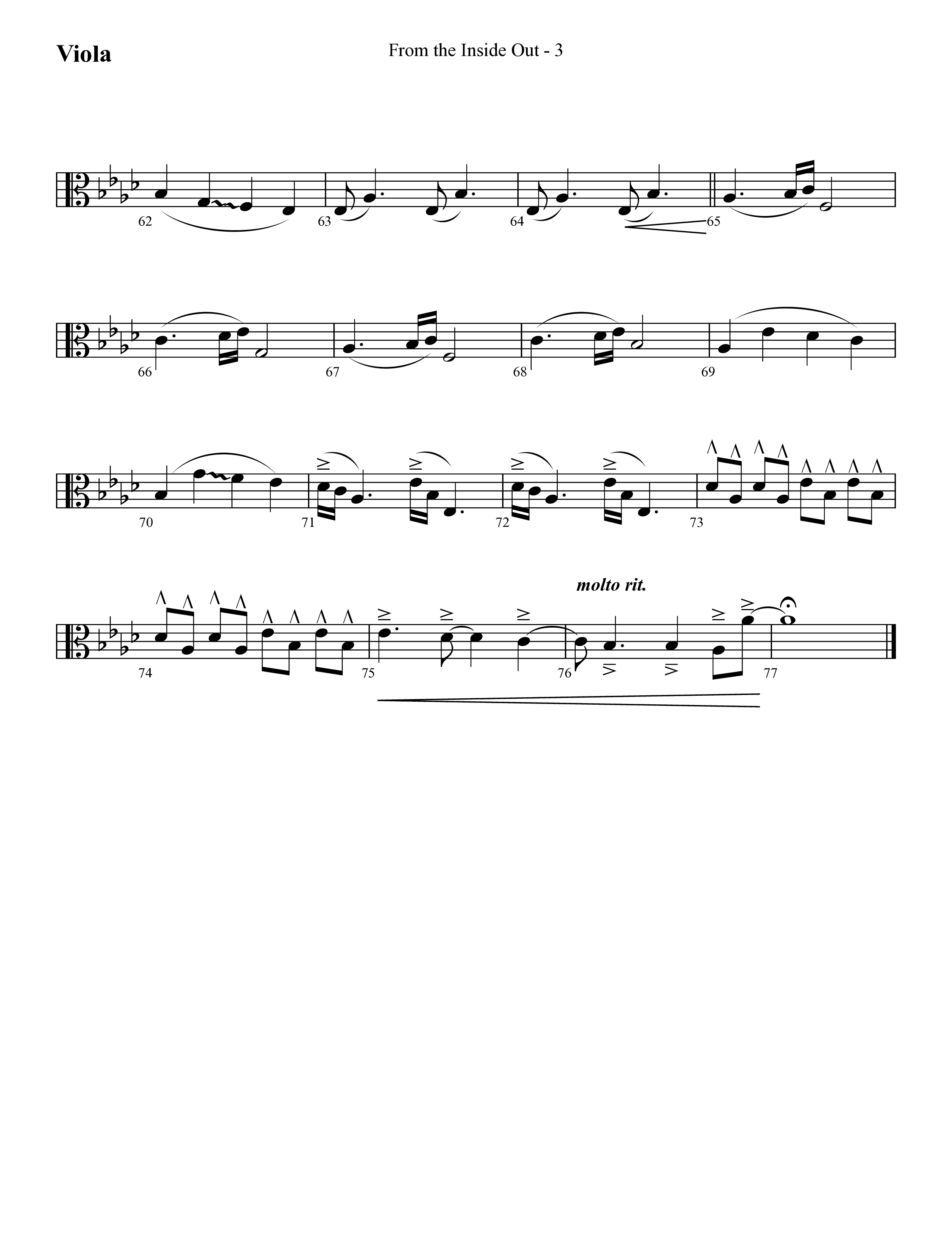 From The Inside Out (Choral Anthem SATB) Viola (Lifeway Choral / Arr. Cliff Duren)