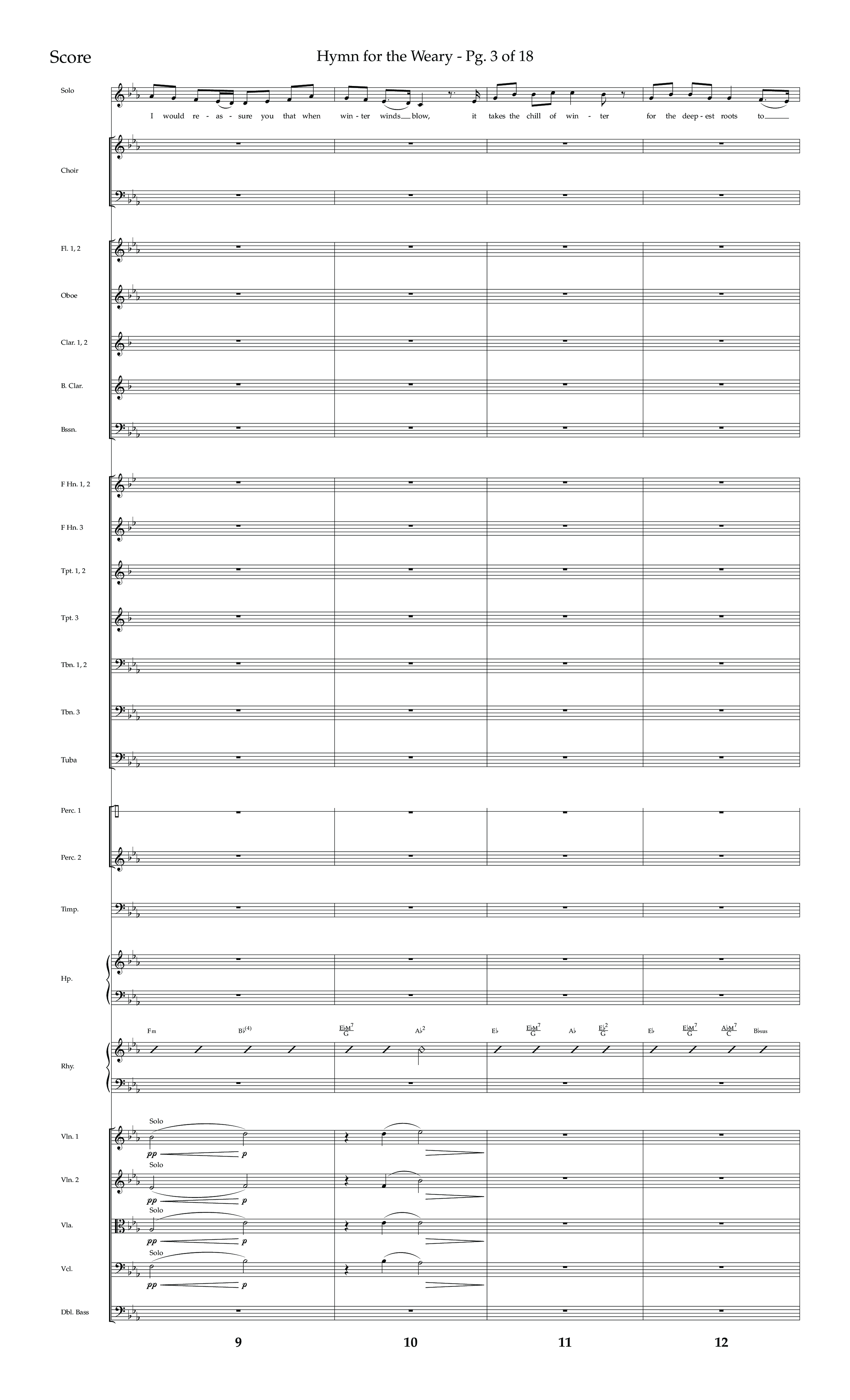 Hymn For The Weary (Choral Anthem SATB) Orchestration (Lifeway Choral / Arr. Cody McVey)