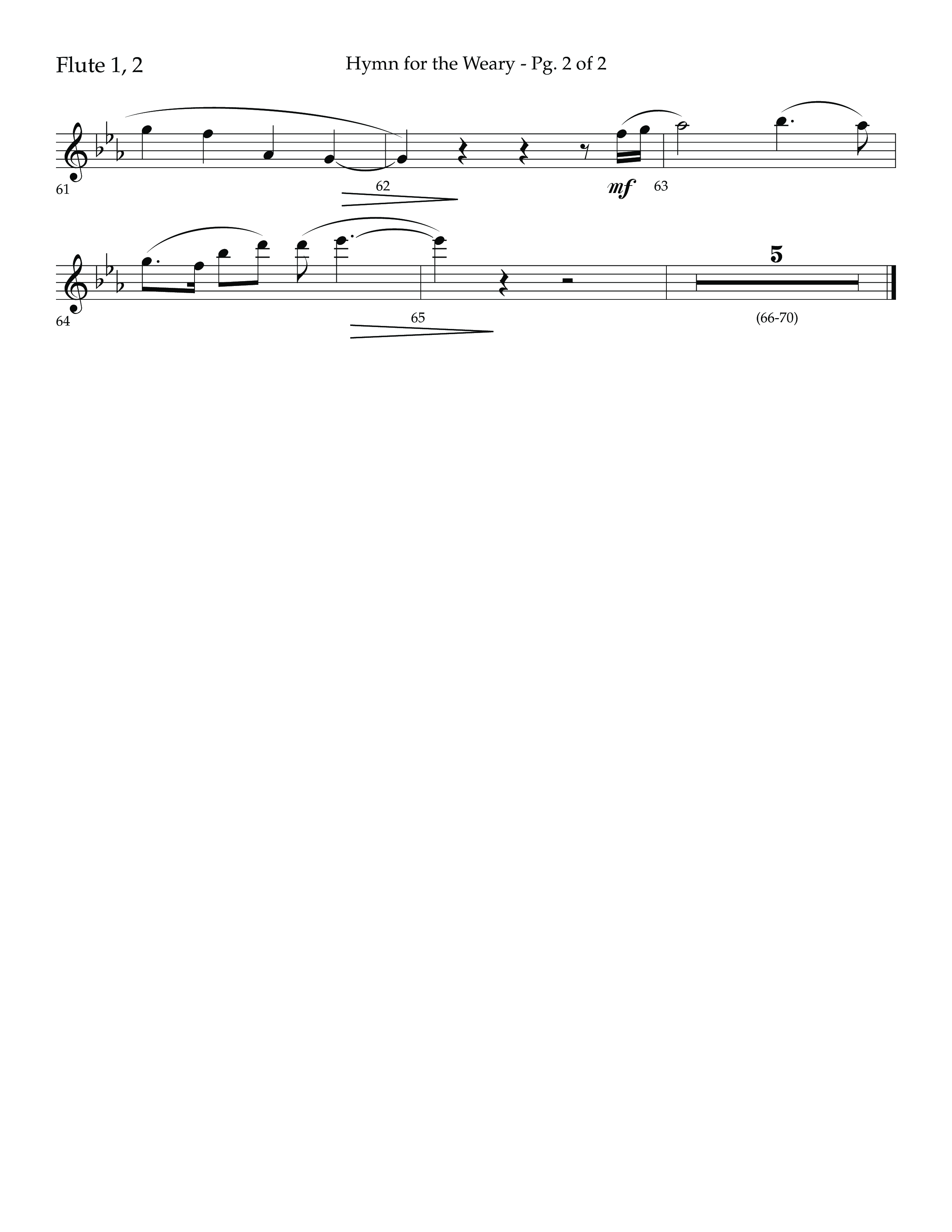 Hymn For The Weary (Choral Anthem SATB) Flute 1/2 (Lifeway Choral / Arr. Cody McVey)