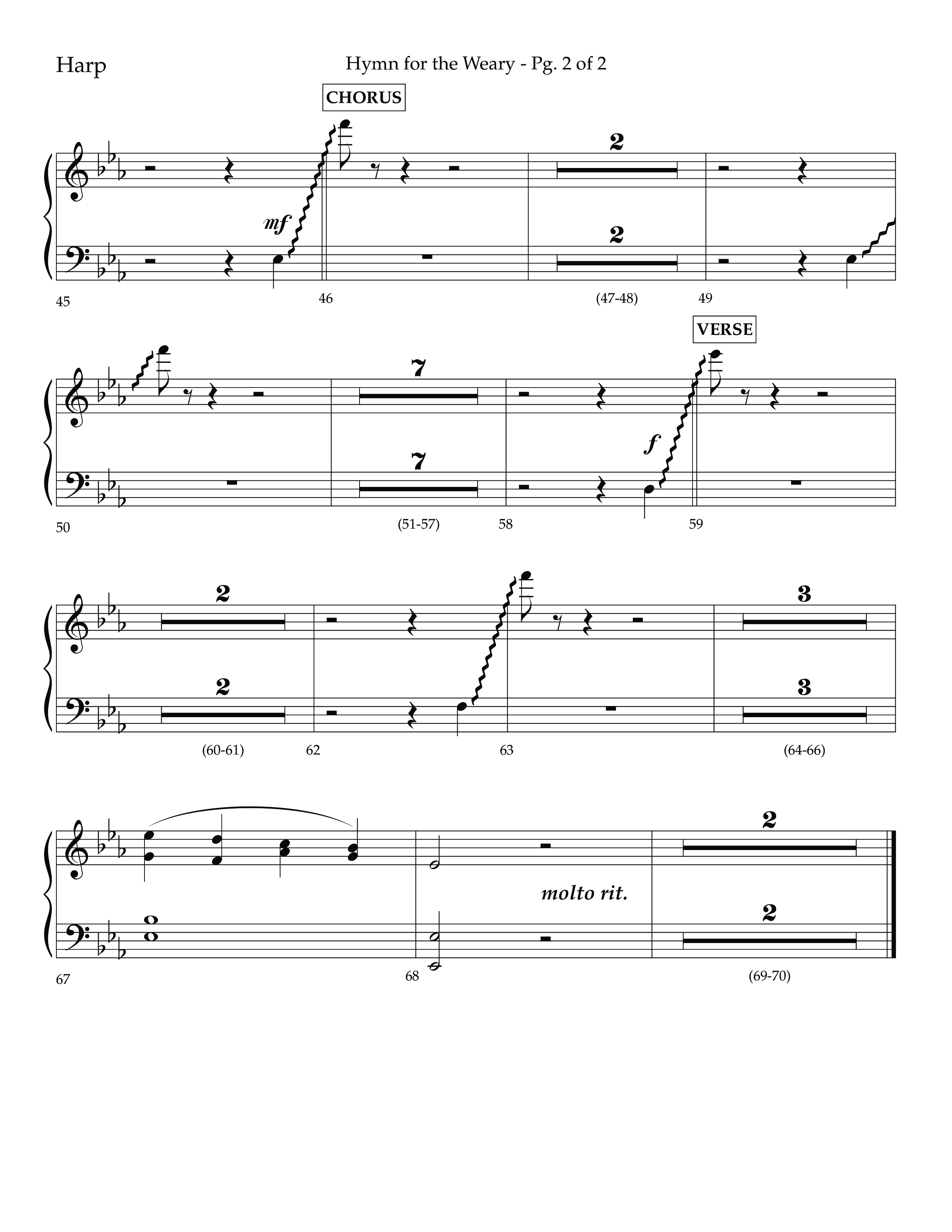 Hymn For The Weary (Choral Anthem SATB) Harp (Lifeway Choral / Arr. Cody McVey)