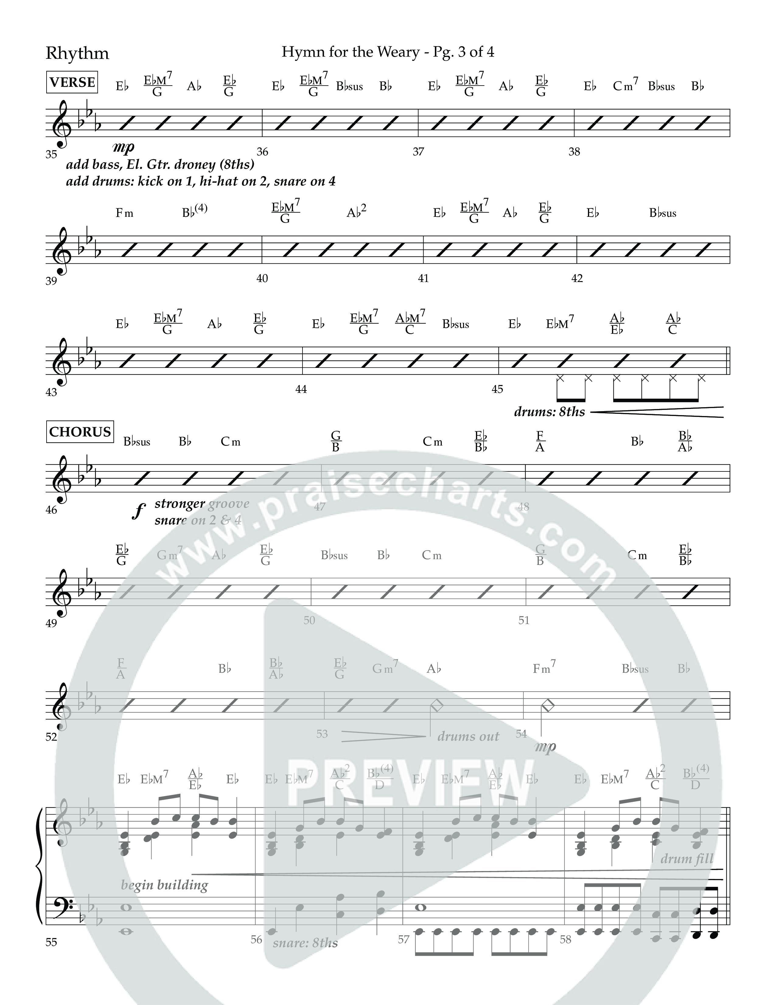 Hymn For The Weary (Choral Anthem SATB) Lead Melody & Rhythm (Lifeway Choral / Arr. Cody McVey)