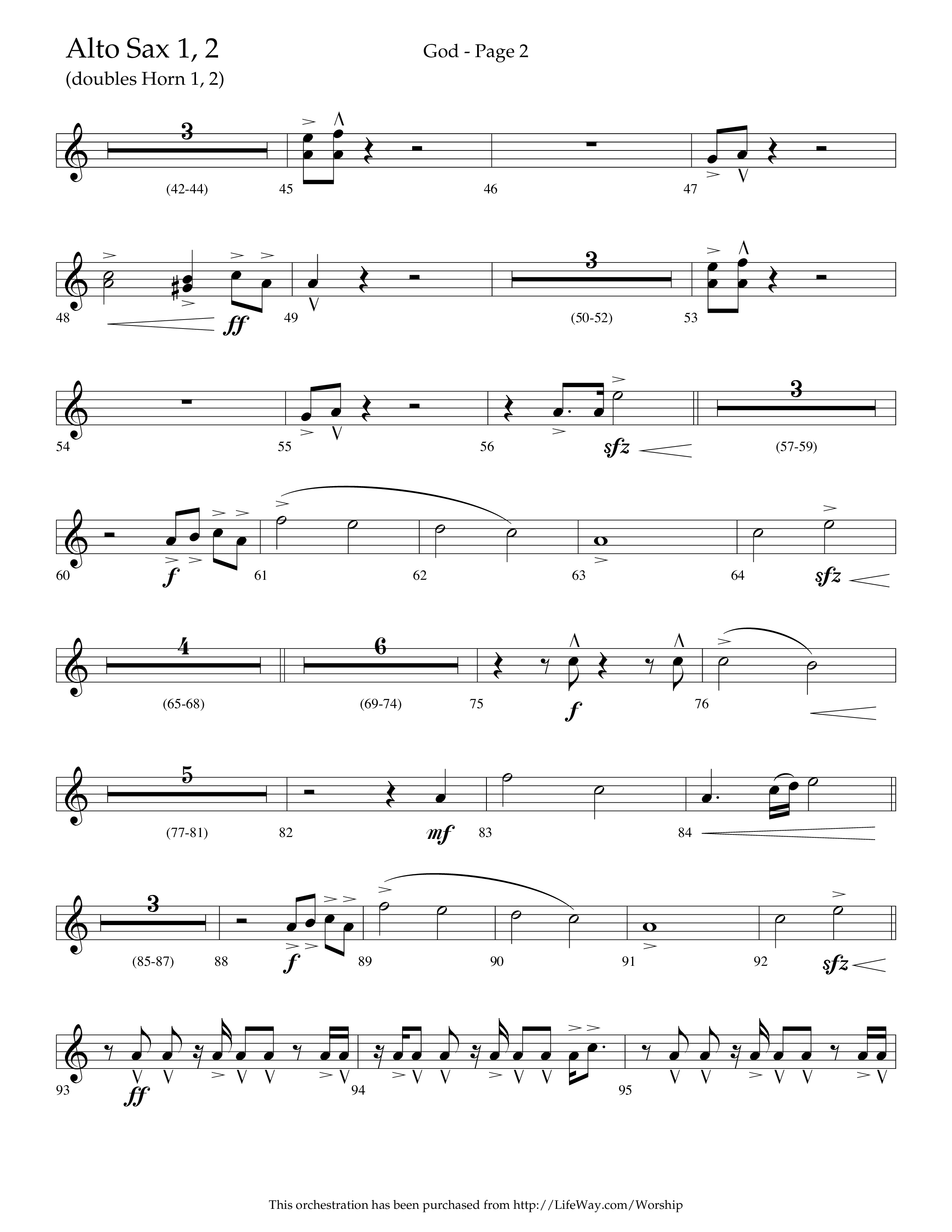 God (Choral Anthem SATB) Alto Sax 1/2 (Lifeway Choral / Arr. Cliff Duren)