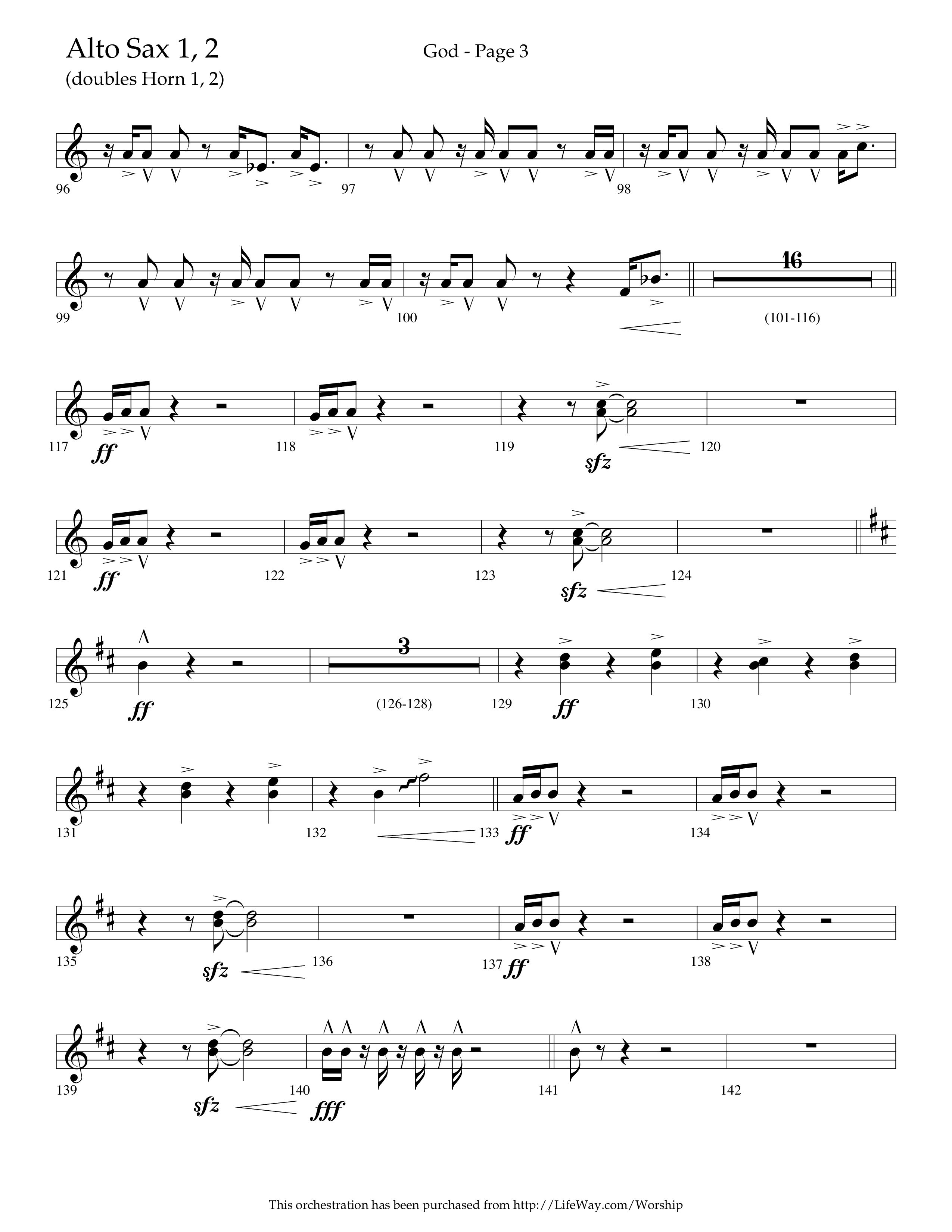God (Choral Anthem SATB) Alto Sax 1/2 (Lifeway Choral / Arr. Cliff Duren)
