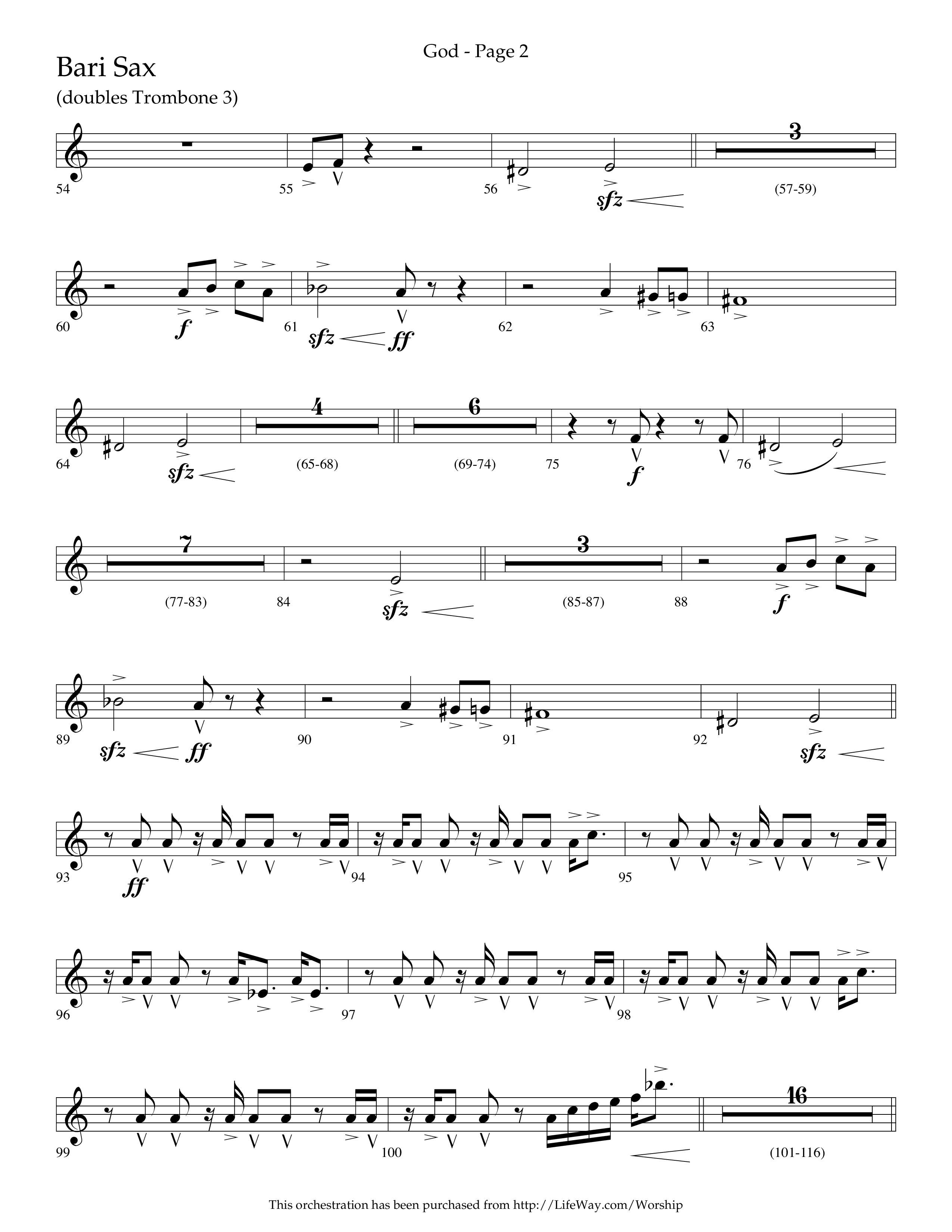 God (Choral Anthem SATB) Bari Sax (Lifeway Choral / Arr. Cliff Duren)