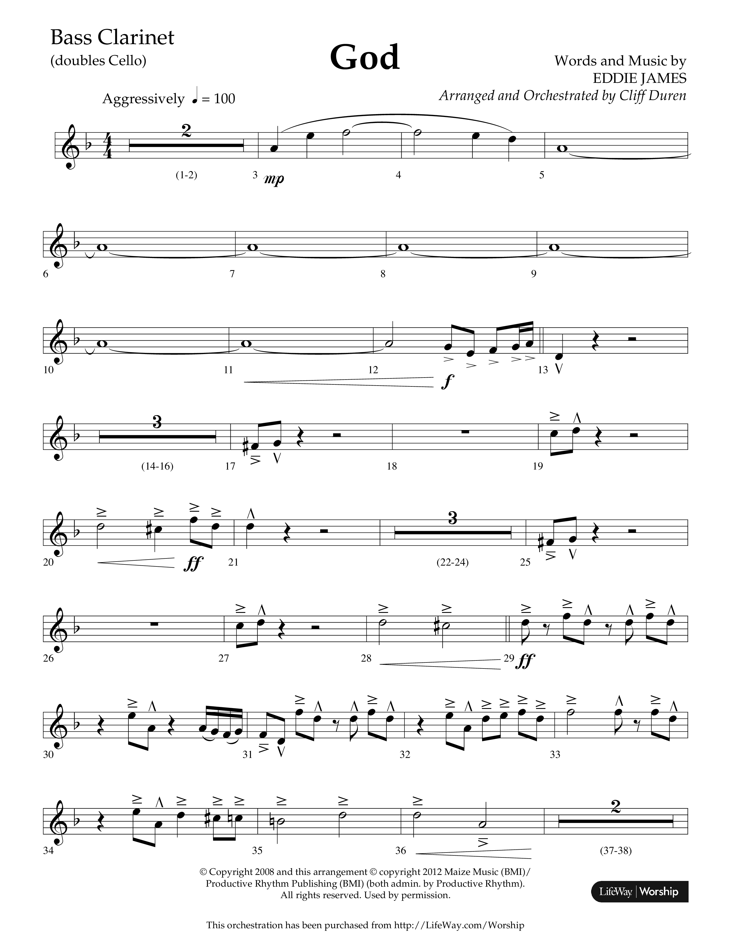 God (Choral Anthem SATB) Bass Clarinet (Lifeway Choral / Arr. Cliff Duren)