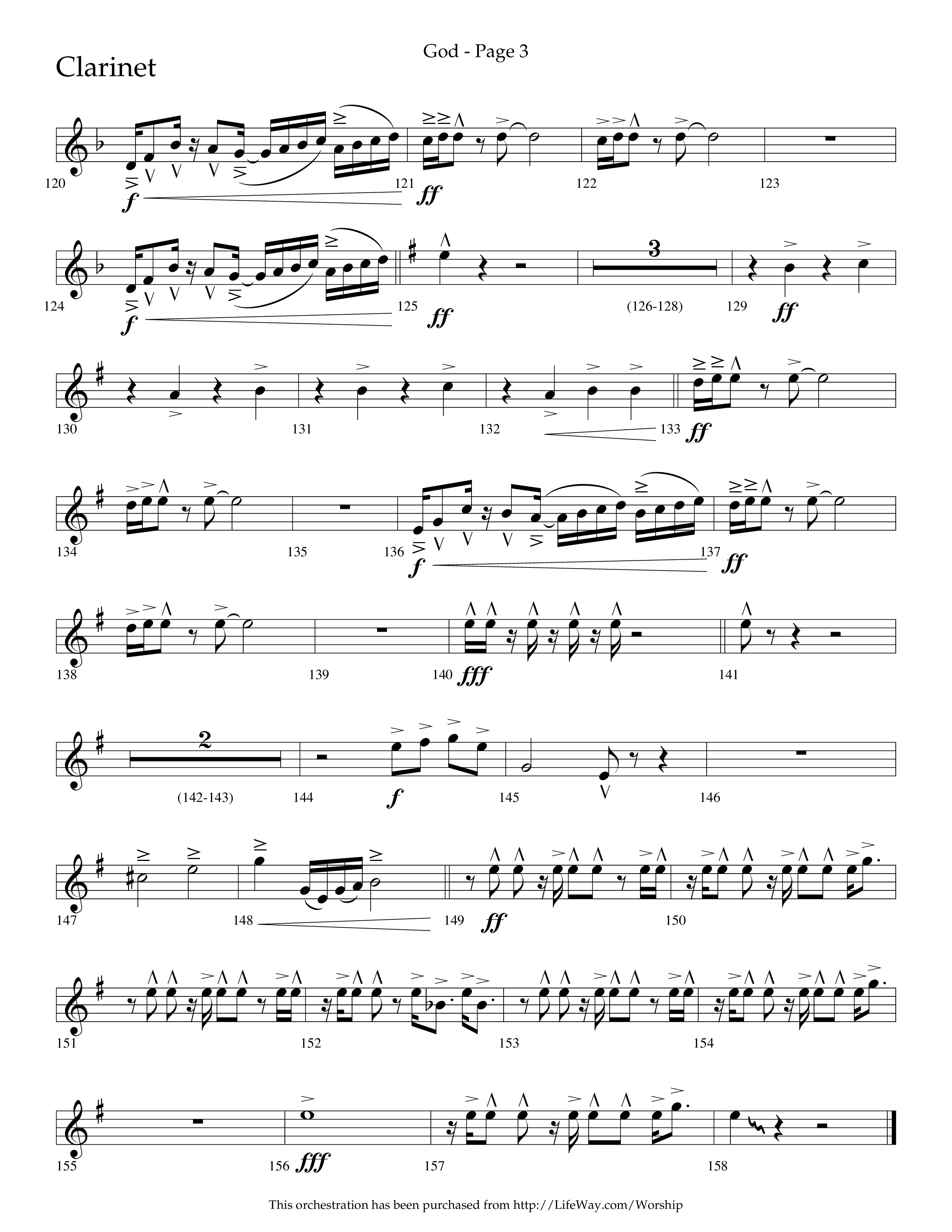 God (Choral Anthem SATB) Clarinet 1/2 (Lifeway Choral / Arr. Cliff Duren)