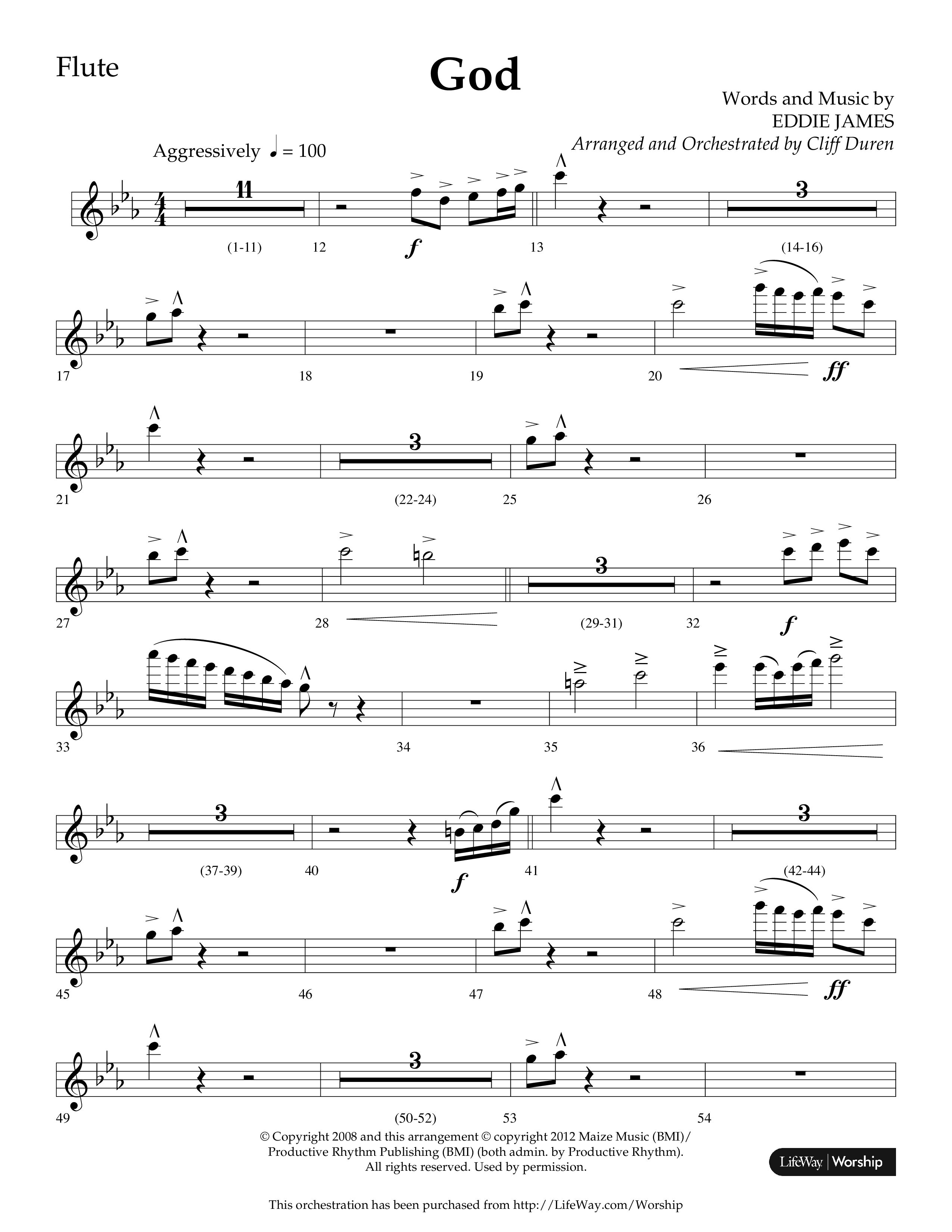 God (Choral Anthem SATB) Flute (Lifeway Choral / Arr. Cliff Duren)
