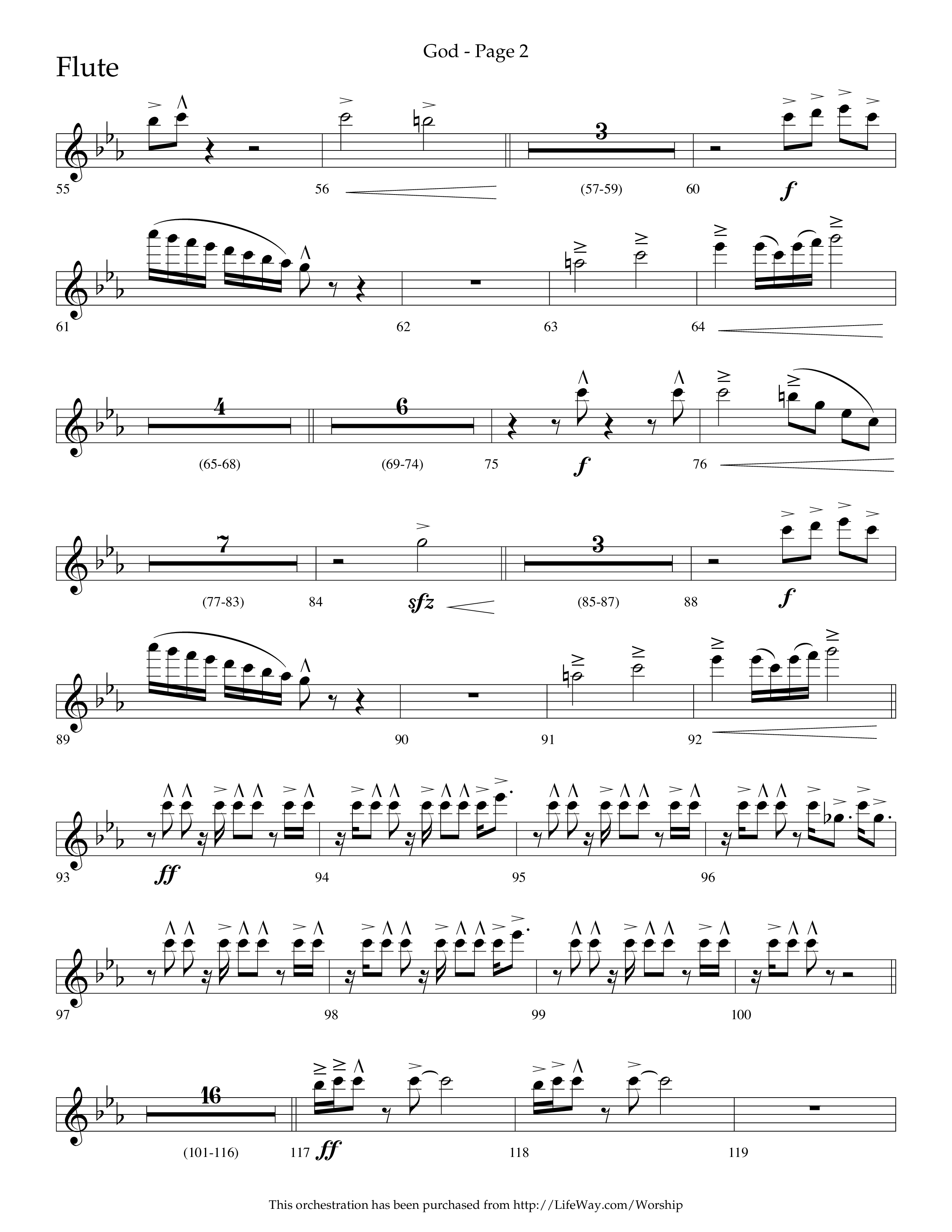God (Choral Anthem SATB) Flute (Lifeway Choral / Arr. Cliff Duren)