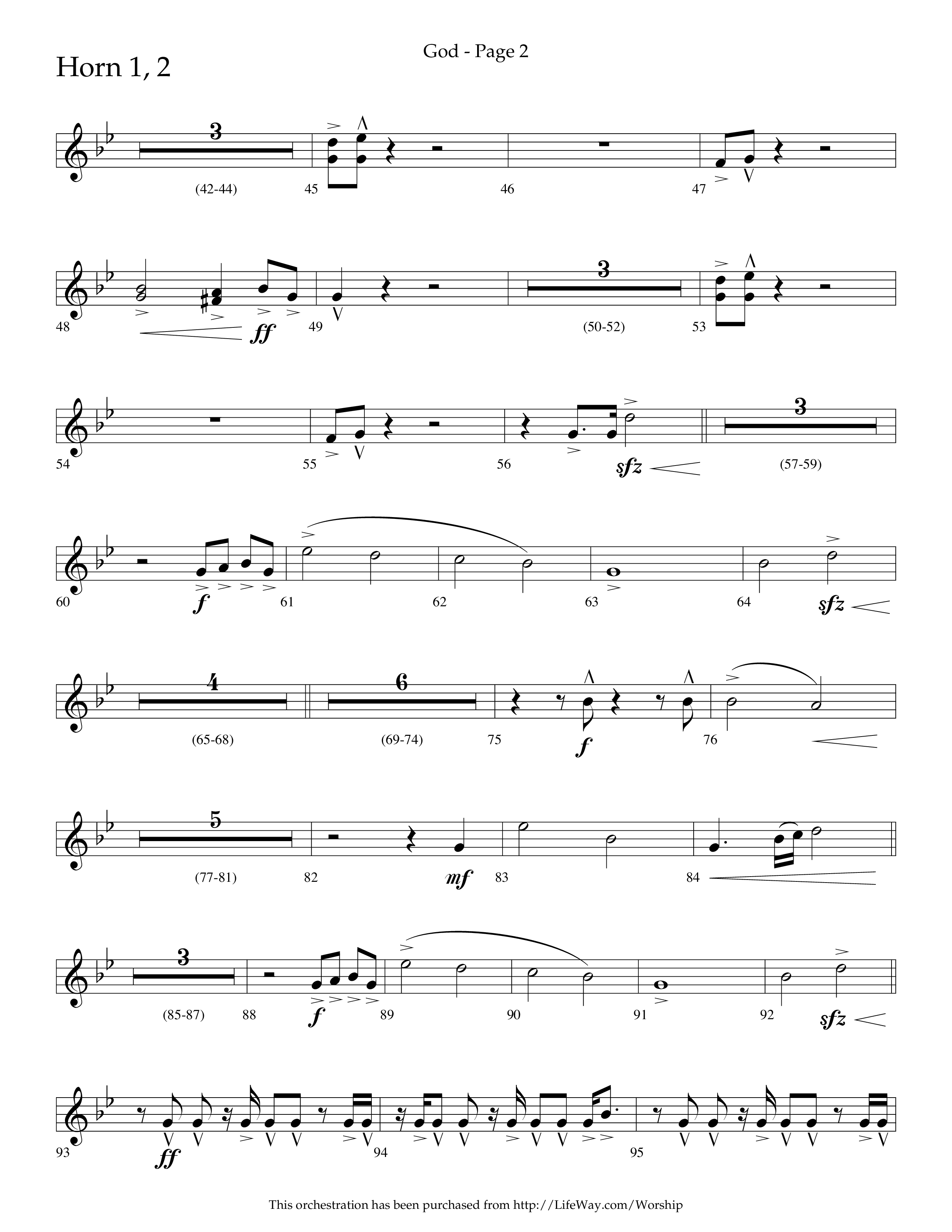 God (Choral Anthem SATB) French Horn 1/2 (Lifeway Choral / Arr. Cliff Duren)