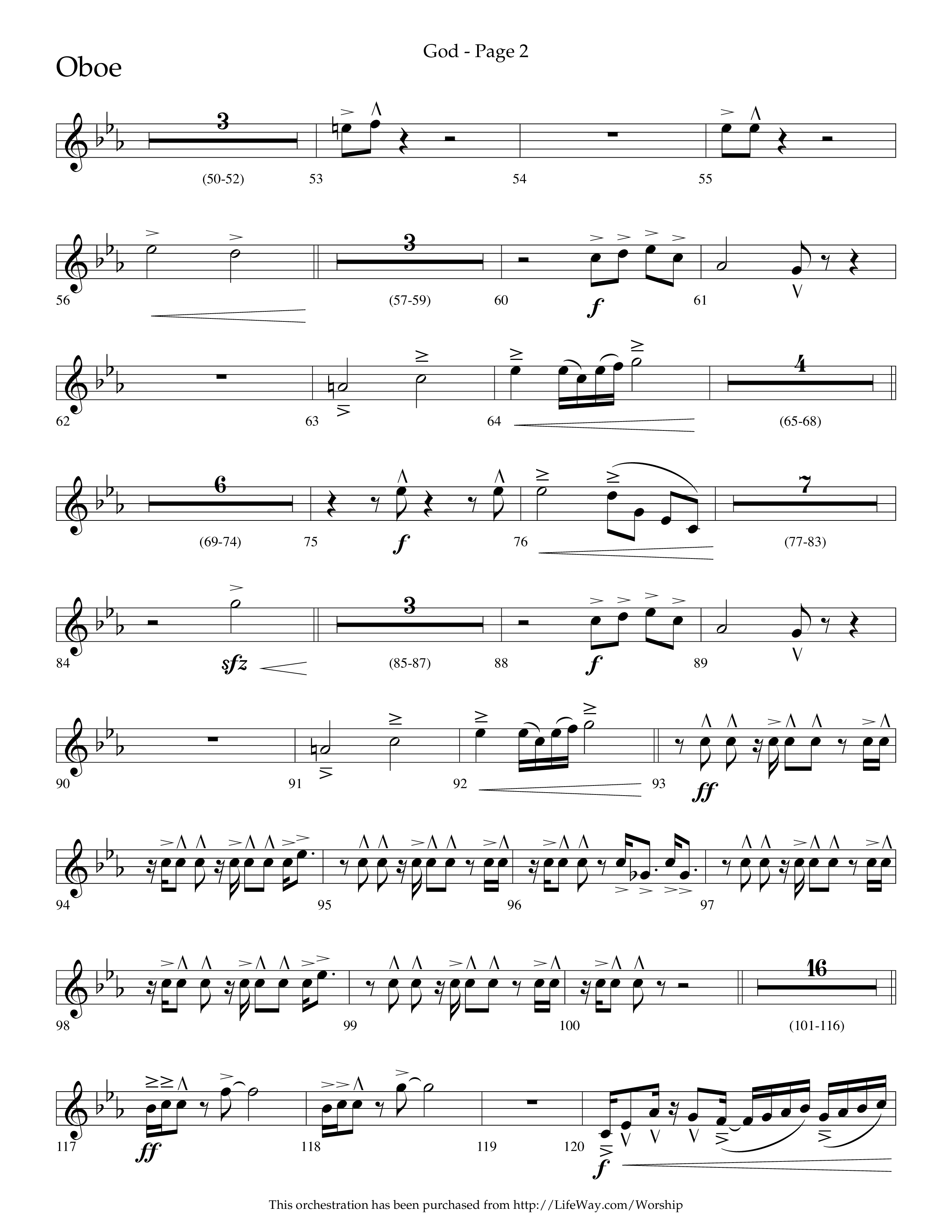 God (Choral Anthem SATB) Oboe (Lifeway Choral / Arr. Cliff Duren)